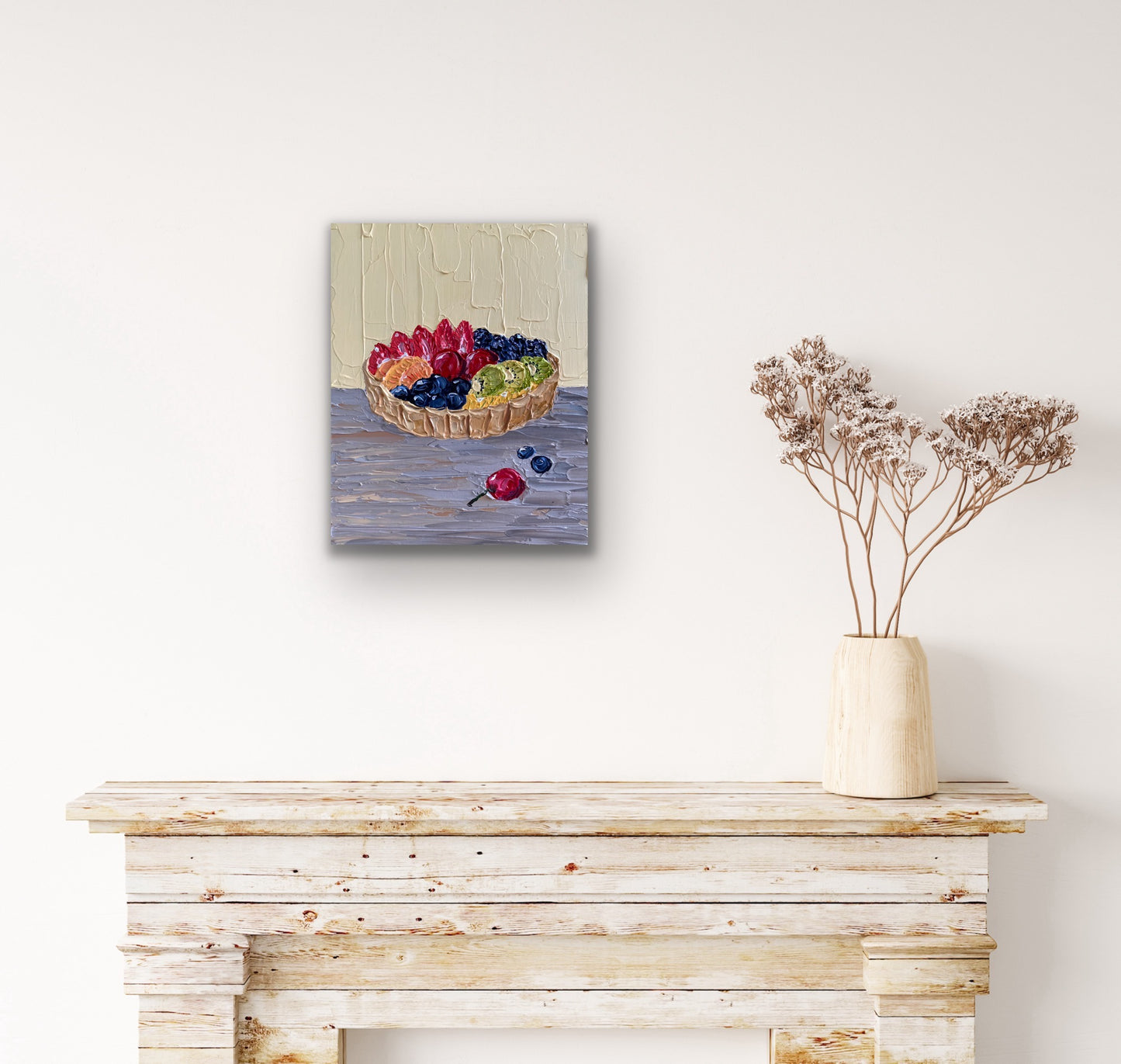 FRUIT TART 20.4x25.4 cm acrylic on wood original painting