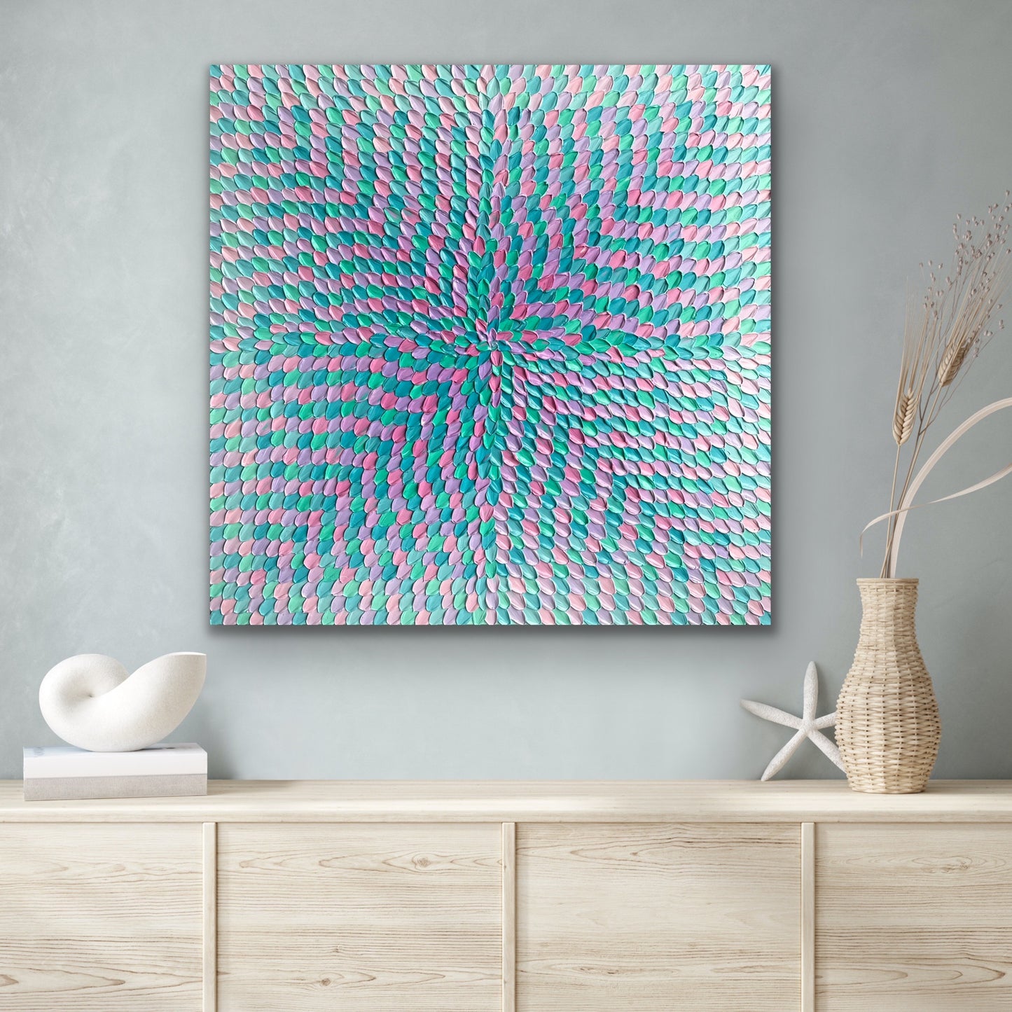 SILKY DREAMS 76x76 cm acrylic on canvas original painting