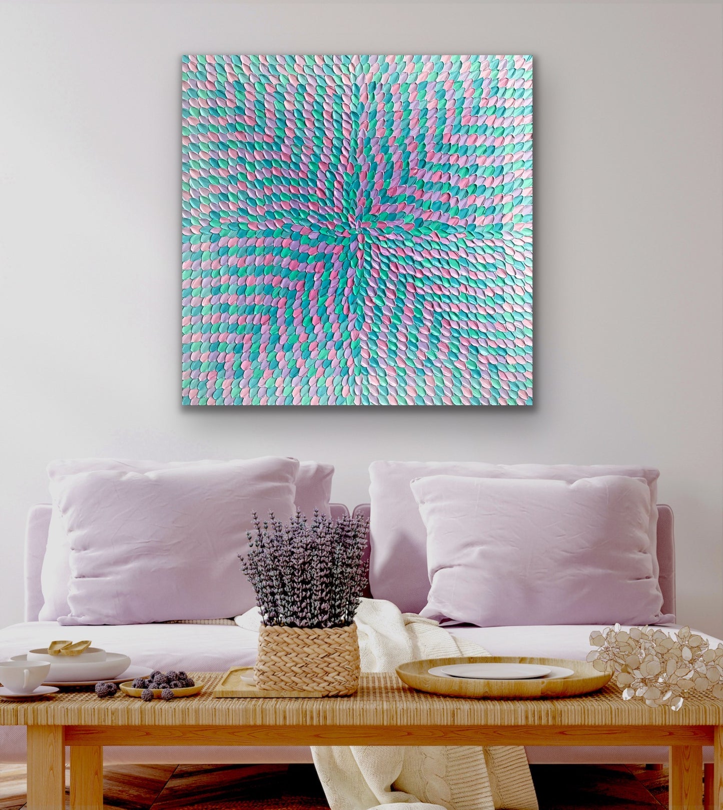 SILKY DREAMS 76x76 cm acrylic on canvas original painting