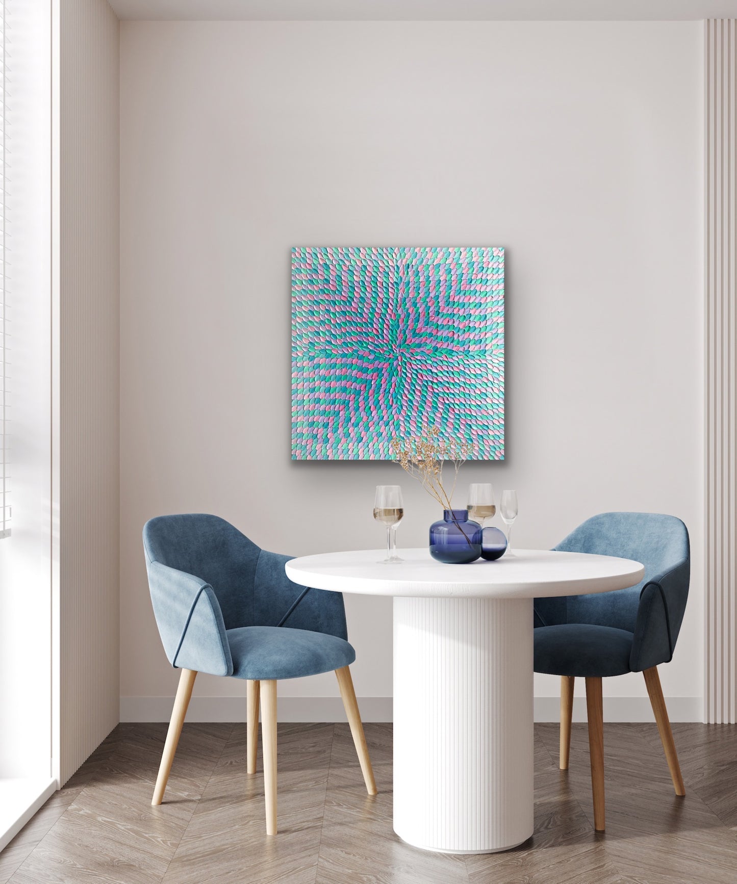 SILKY DREAMS 76x76 cm acrylic on canvas original painting