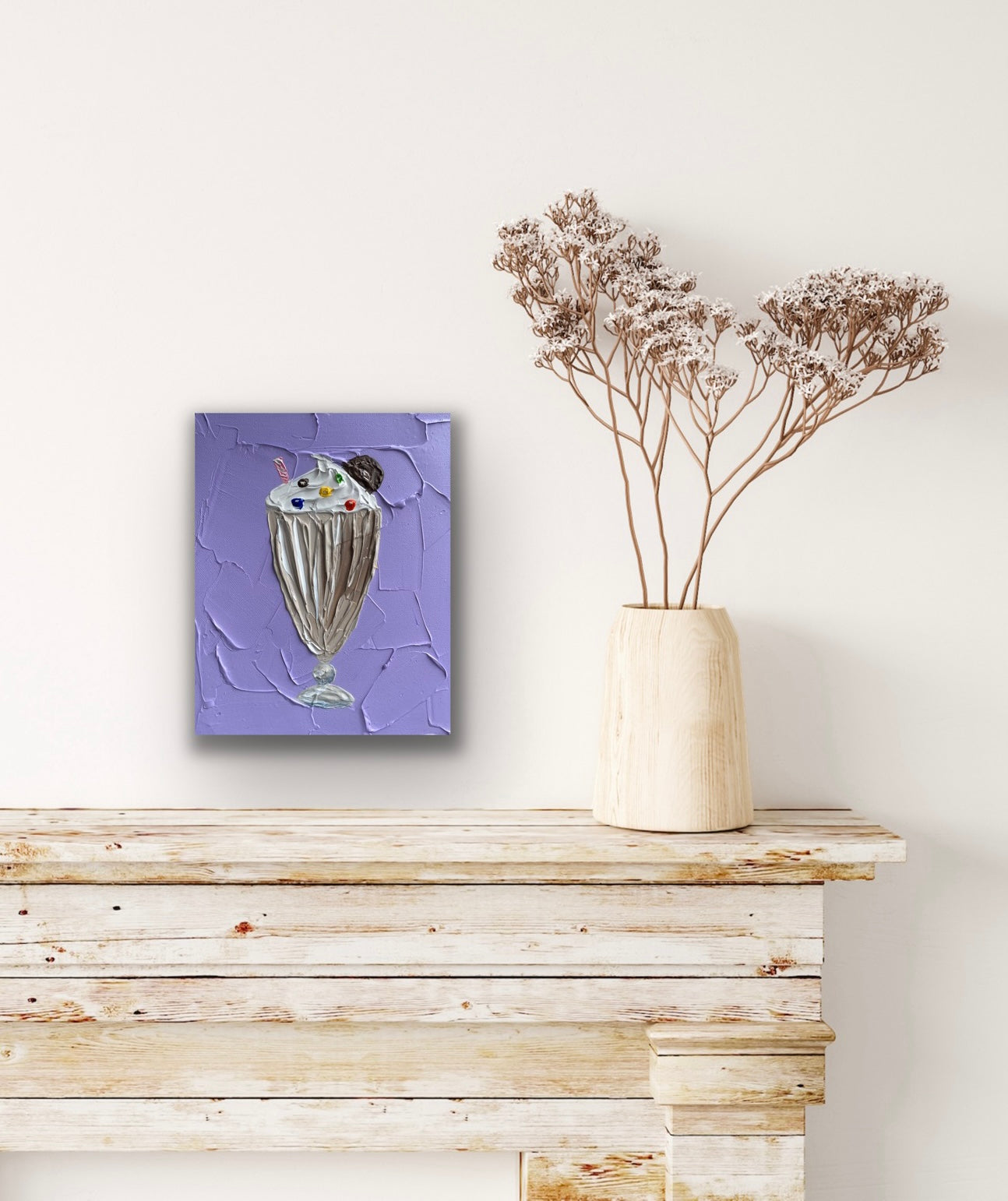 CHOCOLATE MILKSHAKE ON PURPLE 20.4x25.4 cm acrylic on canvas original painting