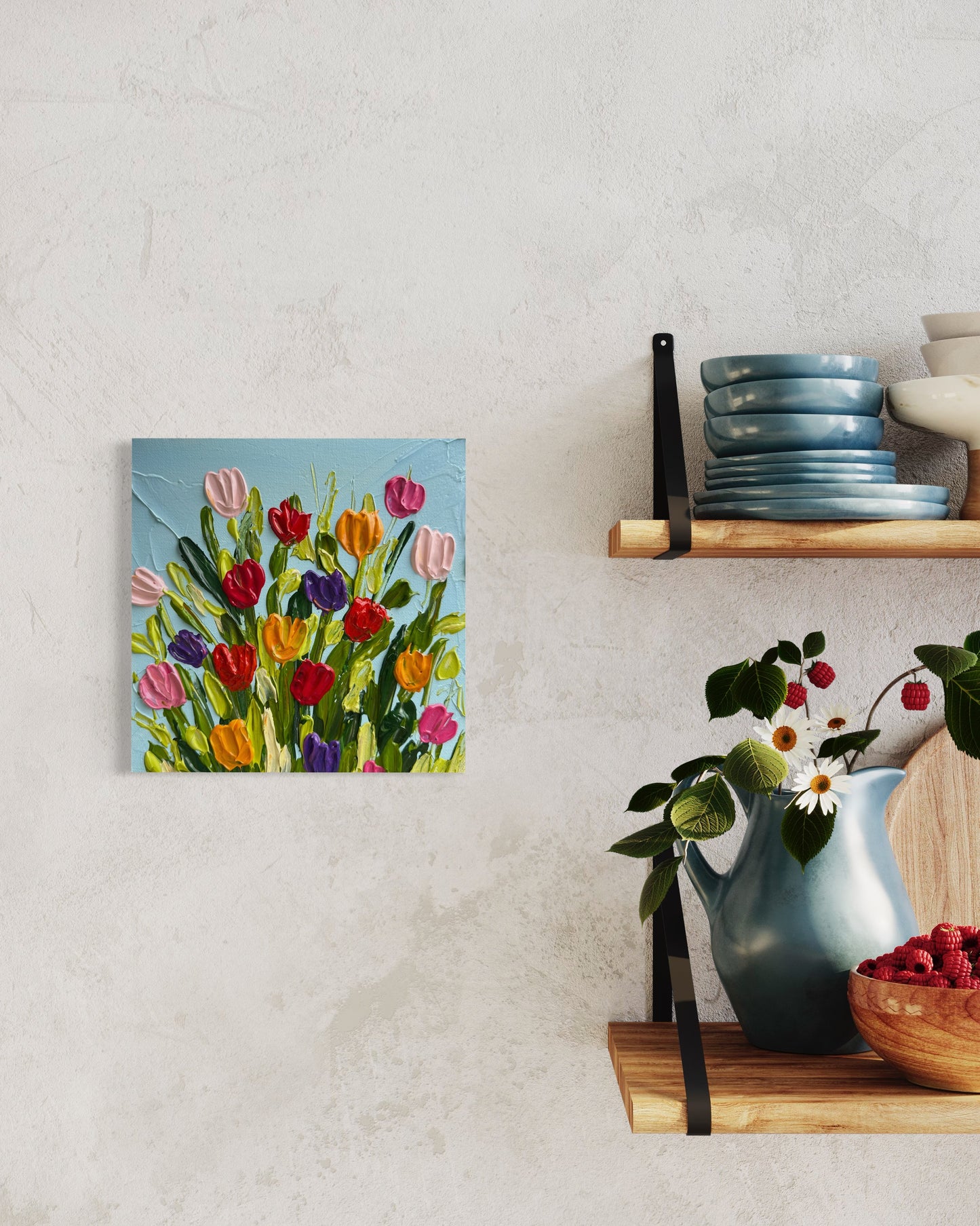 TULIP TAPESTRY 20x20 cm acrylic on canvas original painting