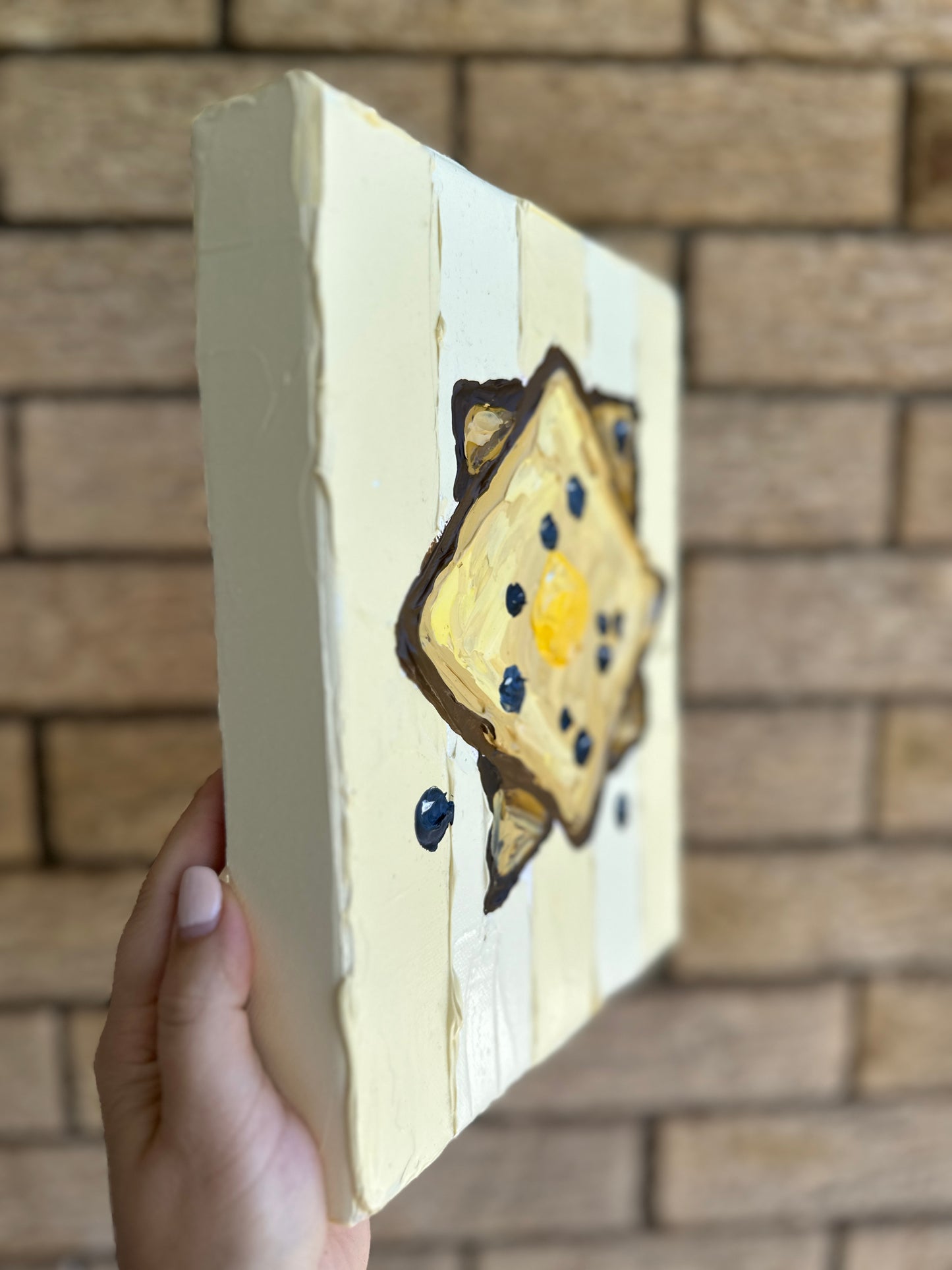 WHAT'S FOR BREAKFAST: FRENCH TOAST 20.4x25.4 cm acrylic on canvas original painting