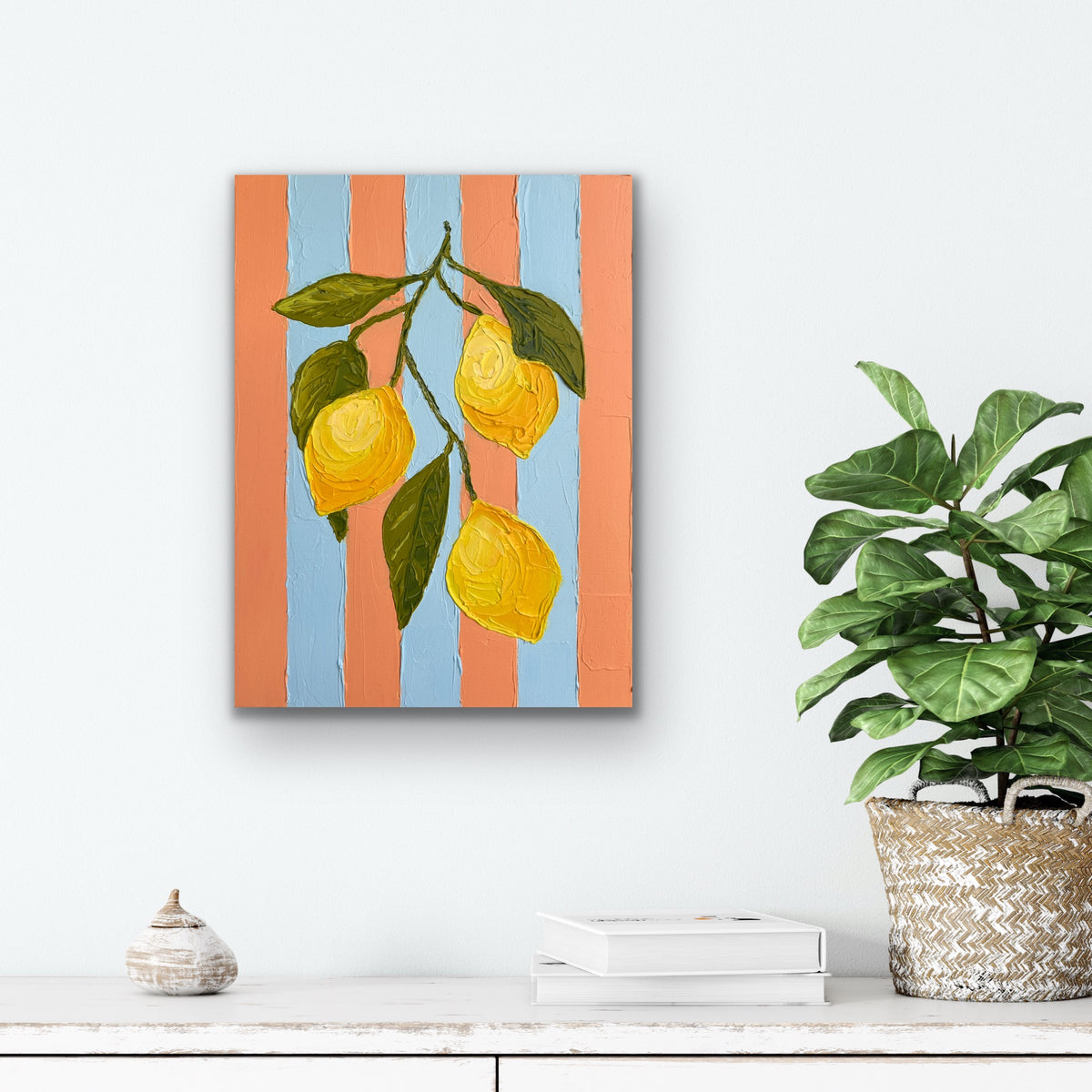 FRESH PICKED LEMONS 31x41 cm acrylic on canvas original painting
