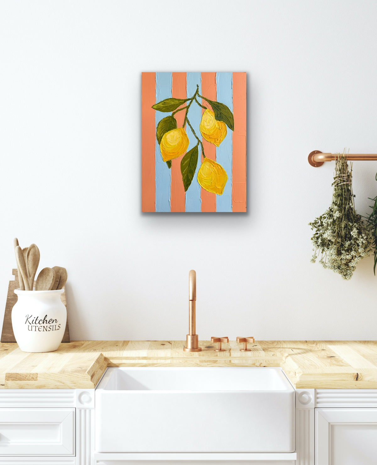 FRESH PICKED LEMONS 31x41 cm acrylic on canvas original painting