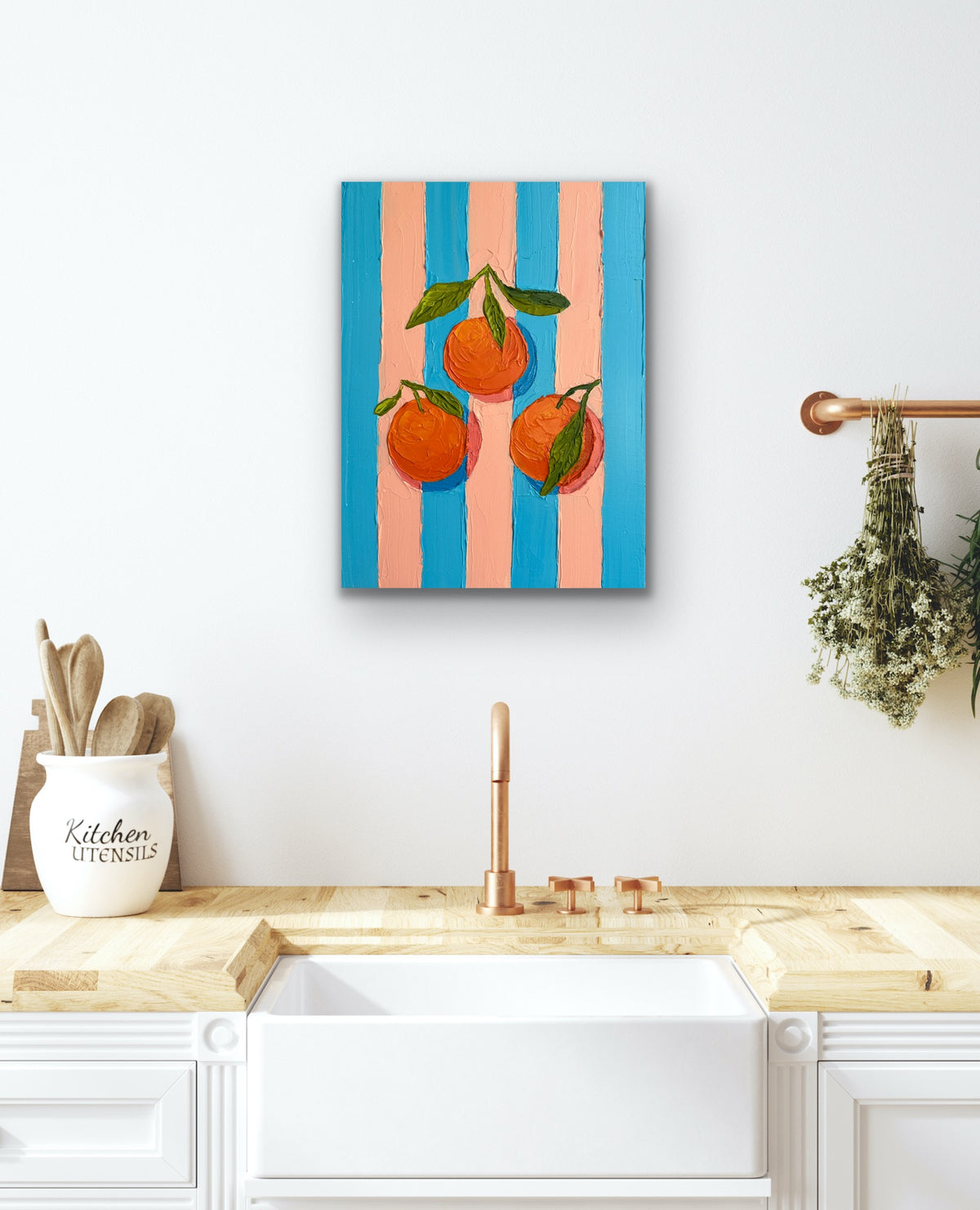 ORANGE TRIO 31x41 cm acrylic on canvas original painting