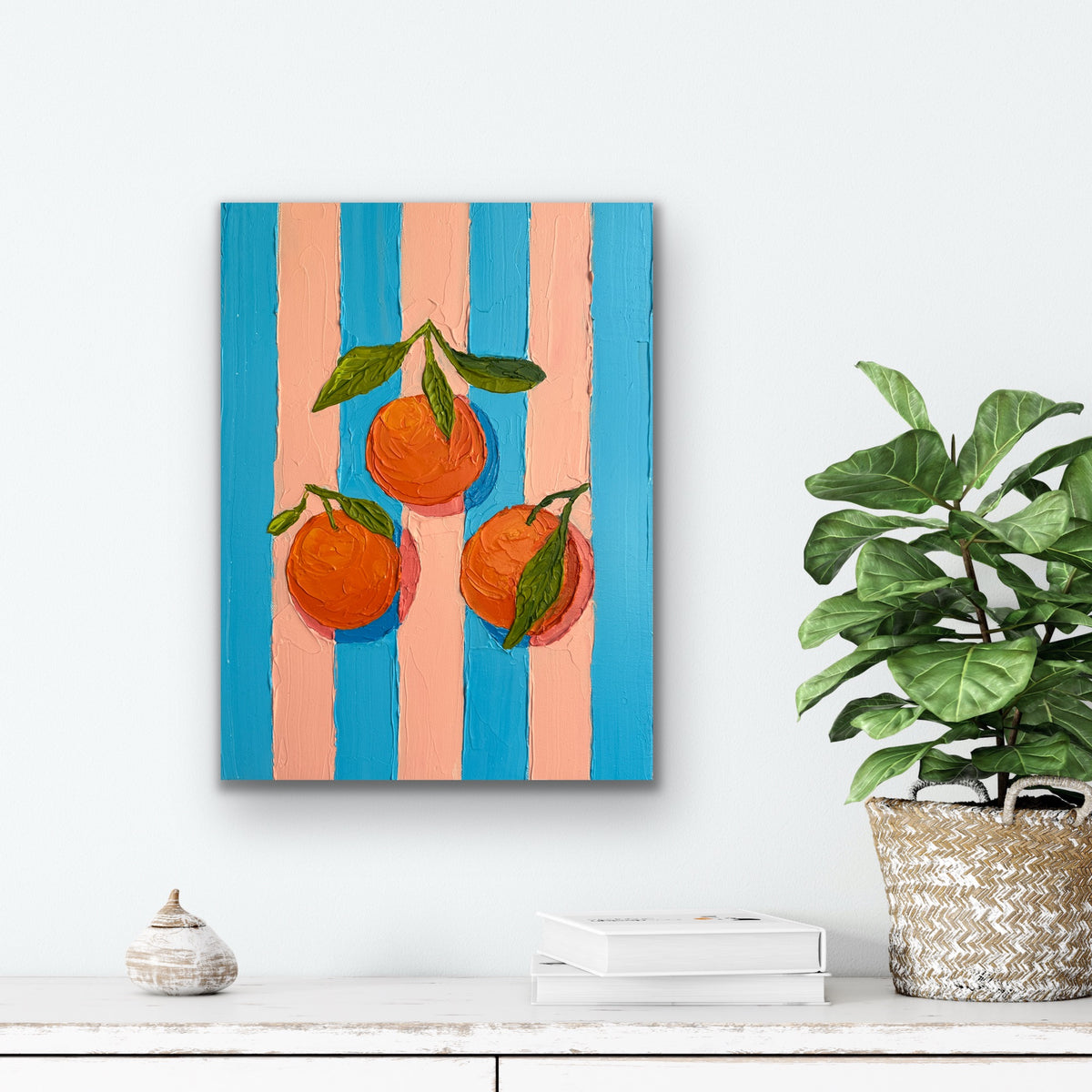 ORANGE TRIO 31x41 cm acrylic on canvas original painting