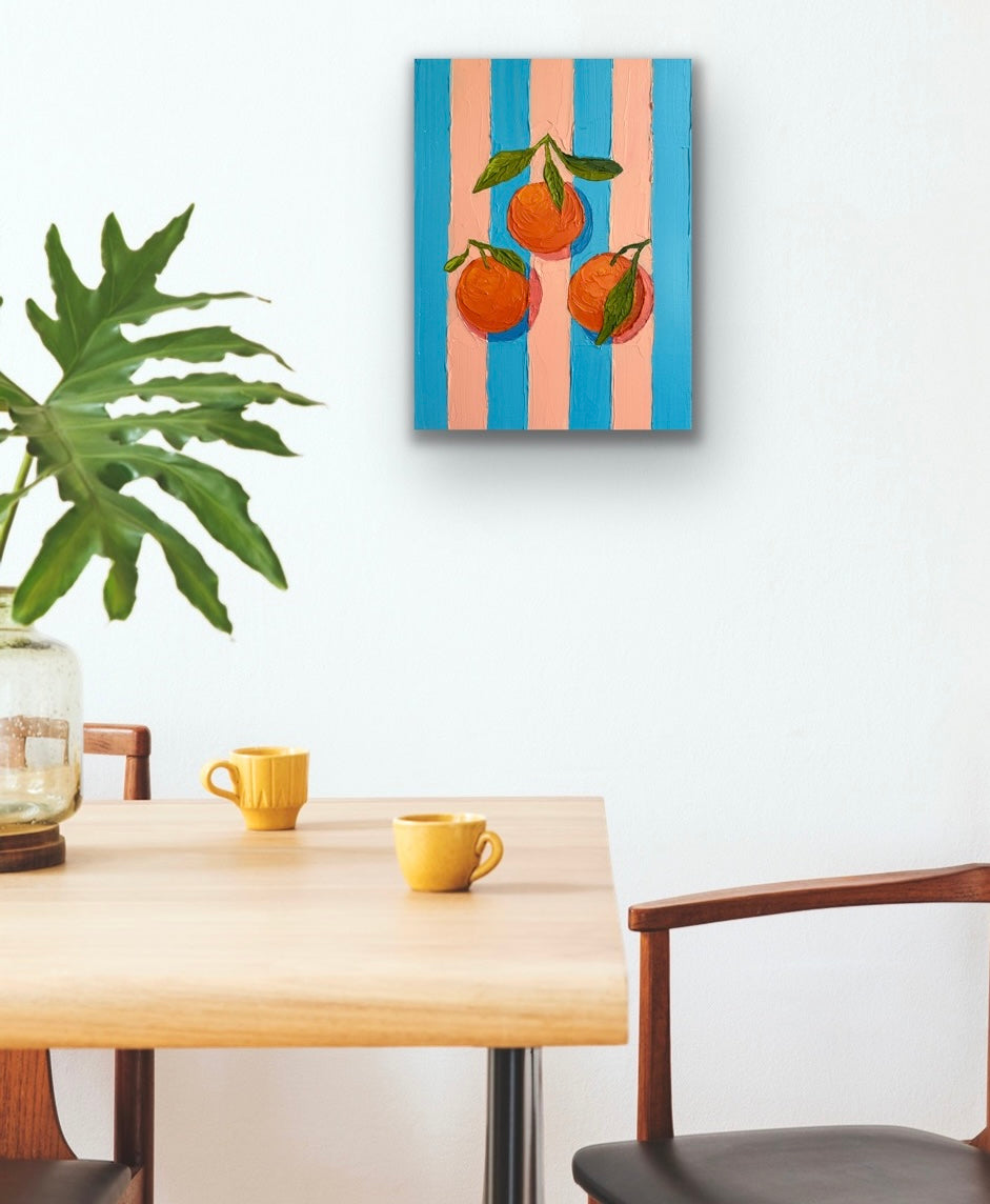 ORANGE TRIO 31x41 cm acrylic on canvas original painting