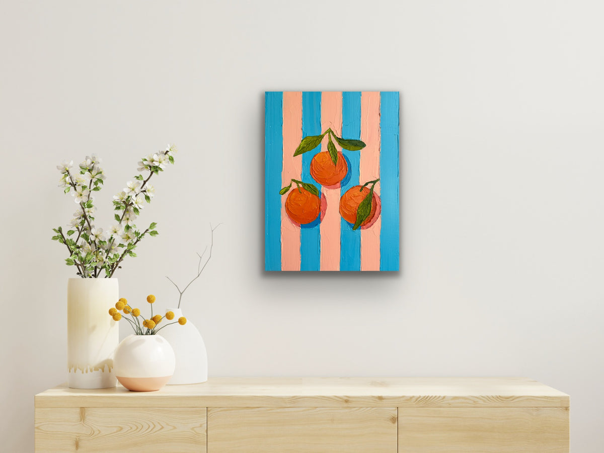 ORANGE TRIO 31x41 cm acrylic on canvas original painting