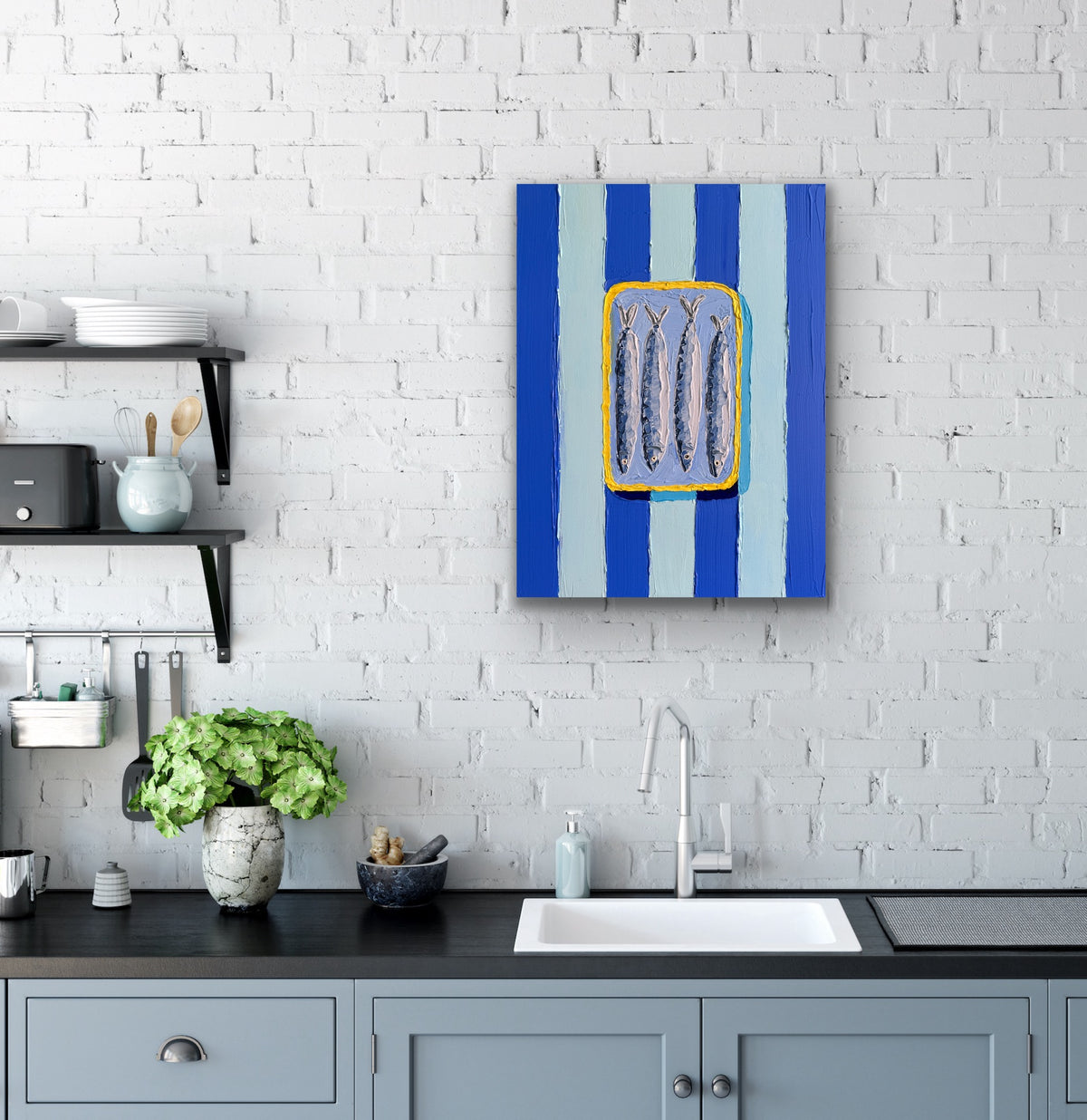 COASTAL CATCH 31x41 cm acrylic on canvas original painting