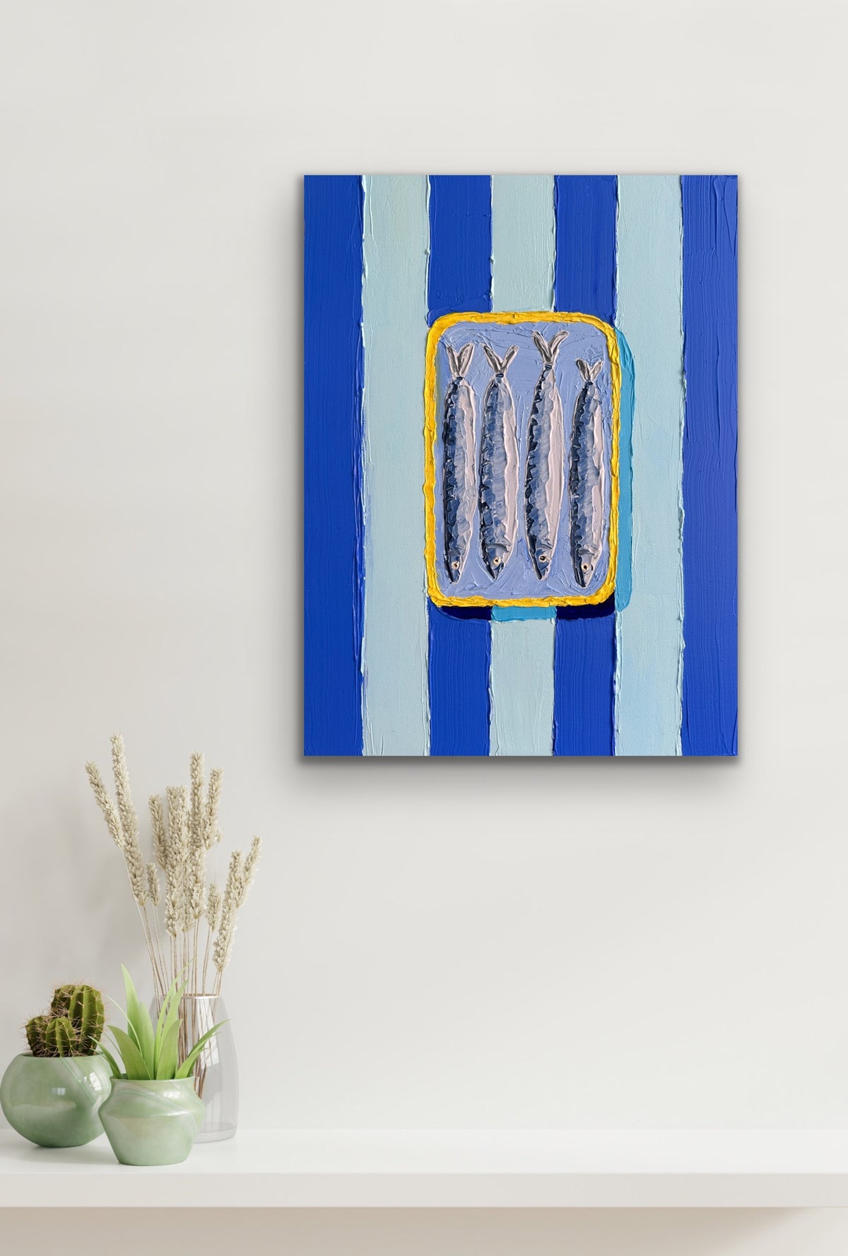 COASTAL CATCH 31x41 cm acrylic on canvas original painting