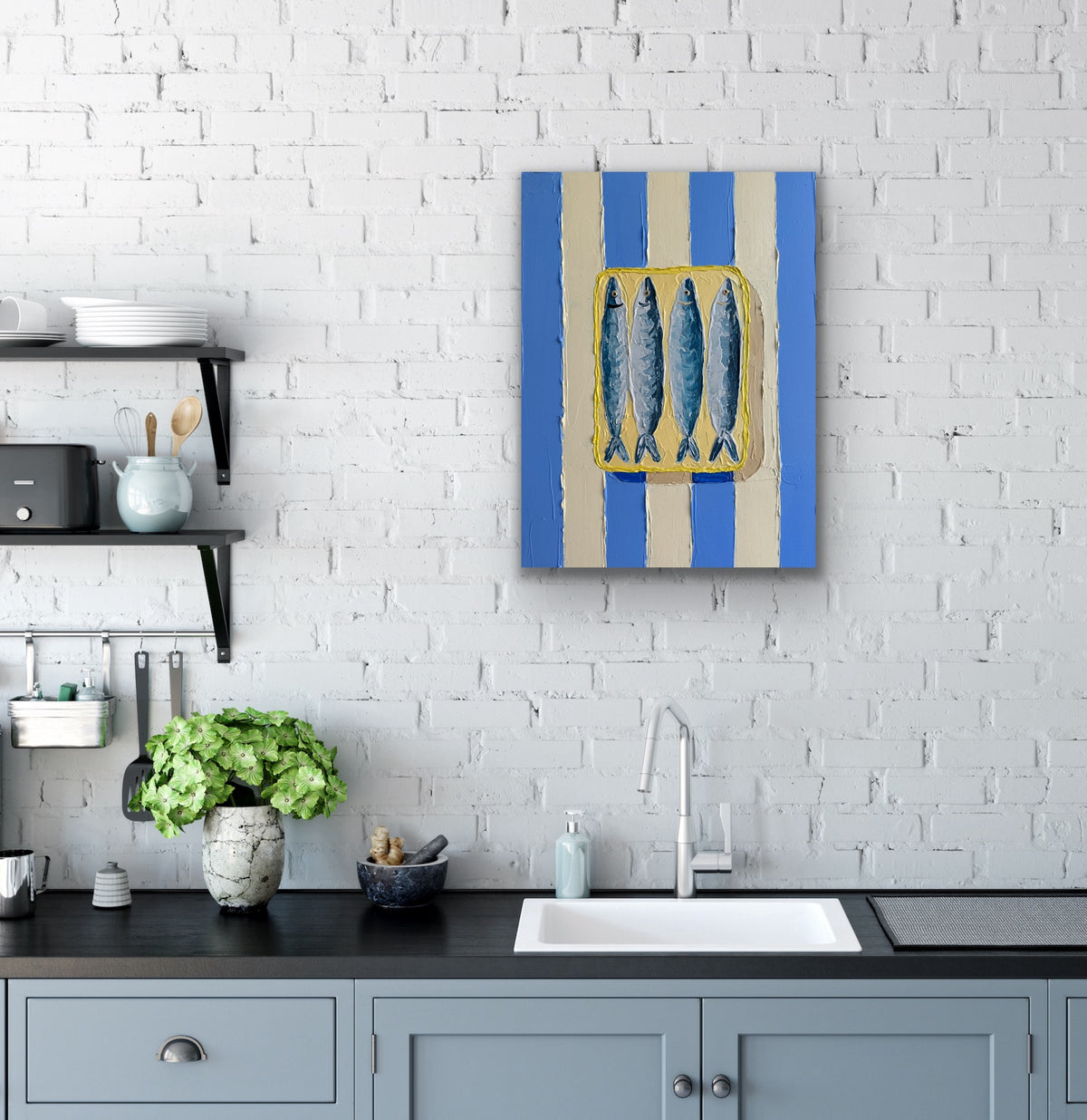 FRESH CATCH 31x41 cm acrylic on canvas original painting