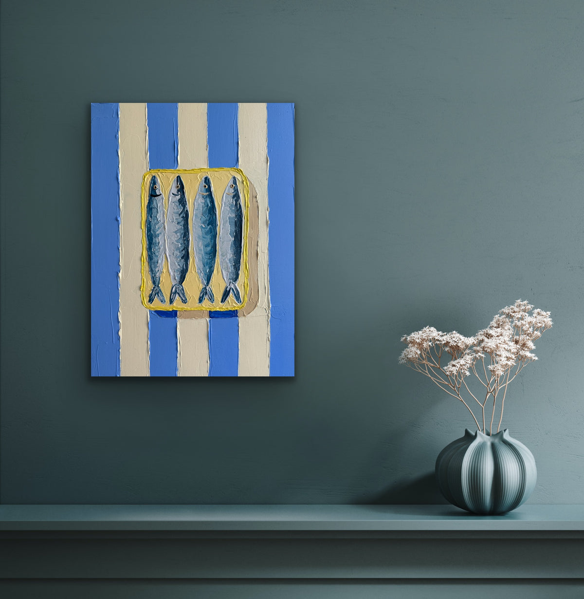 FRESH CATCH 31x41 cm acrylic on canvas original painting