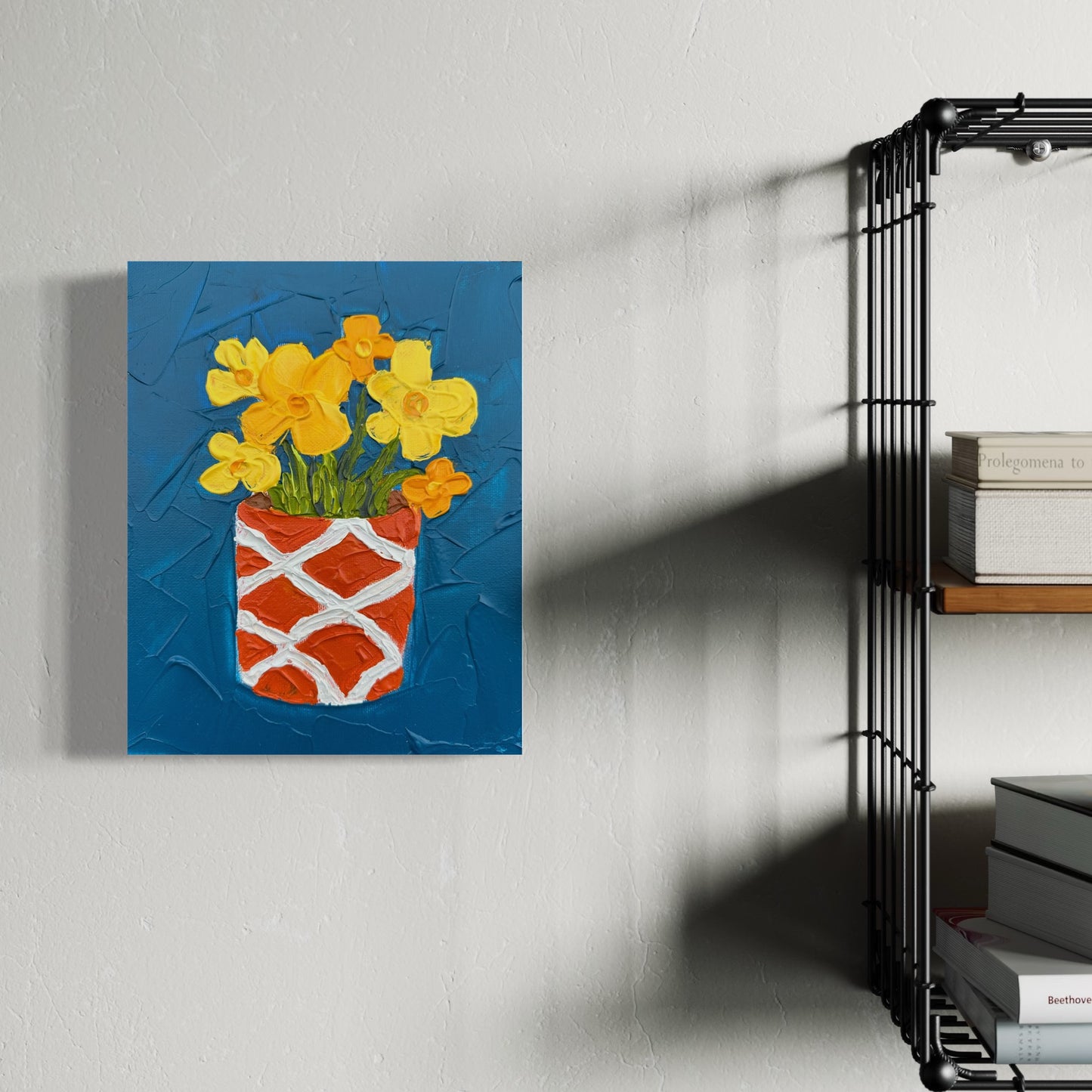 YELLOW FLOWERS 20x25.4 cm acrylic on canvas original painting