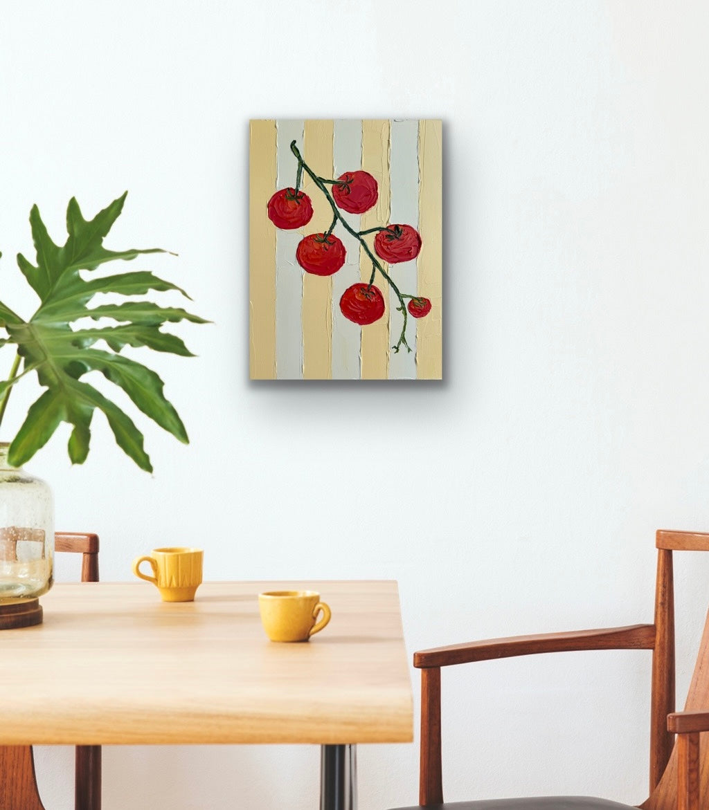 SUNLIT TOMATOES 31x41 cm acrylic on canvas original painting