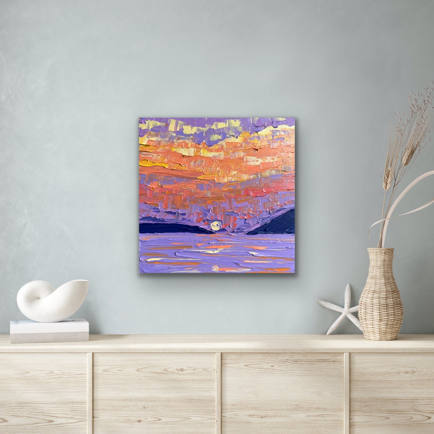 SUNSET SKIES 30.5x30.5 cm acrylic on canvas original painting