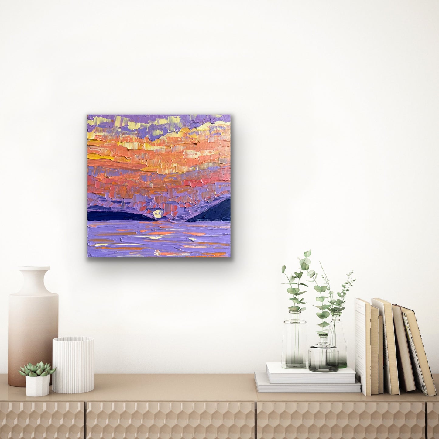 SUNSET SKIES 30.5x30.5 cm acrylic on canvas original painting