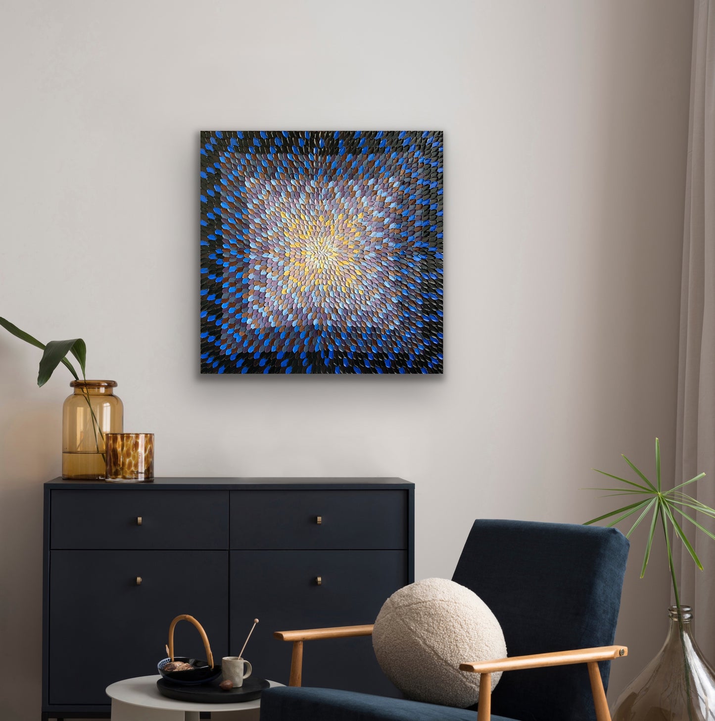 INTERGALACTIC I 91x91 cm acrylic on canvas original painting