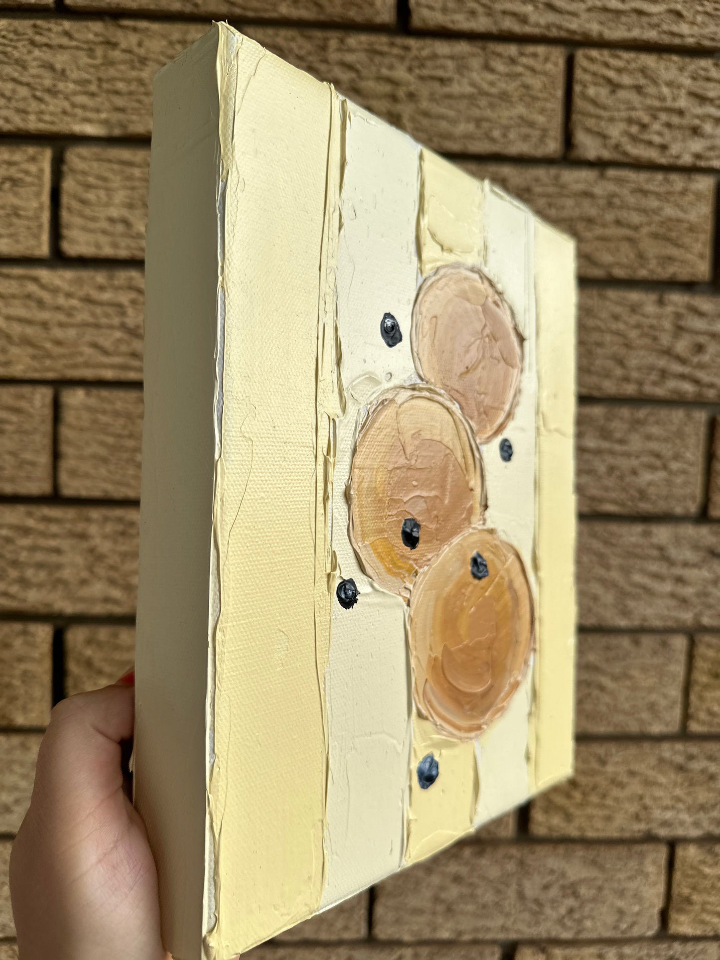 PANCAKES 20.4x25.4 cm acrylic on canvas original painting