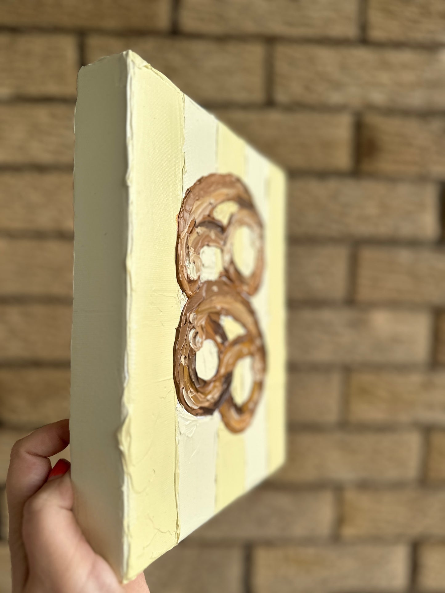 PRETZELS 20.4x25.4 cm acrylic on canvas original painting
