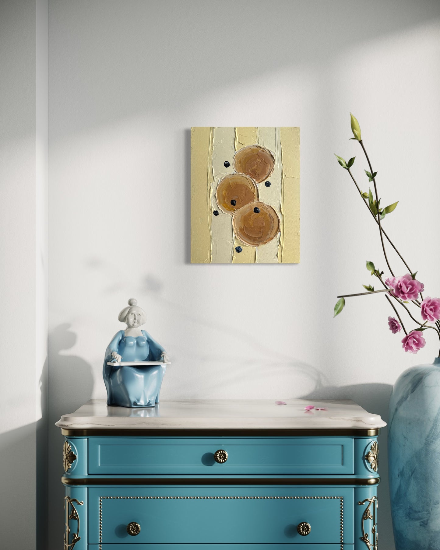 PANCAKES 20.4x25.4 cm acrylic on canvas original painting