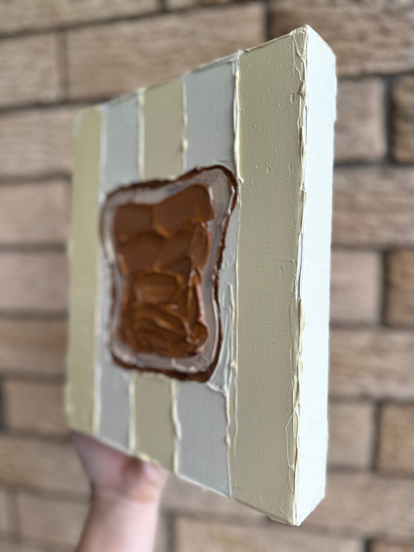 PEANUT BUTTER TOAST 20.4x25.4 cm acrylic on canvas original painting