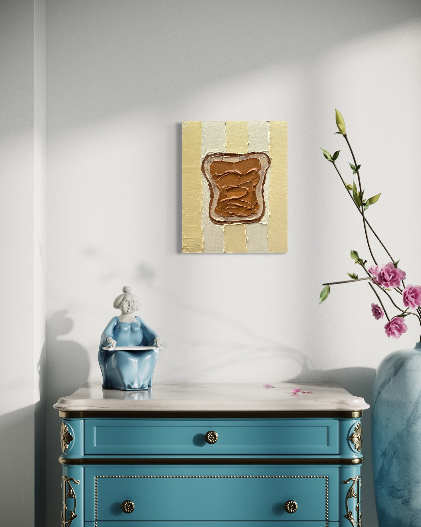 PEANUT BUTTER TOAST 20.4x25.4 cm acrylic on canvas original painting