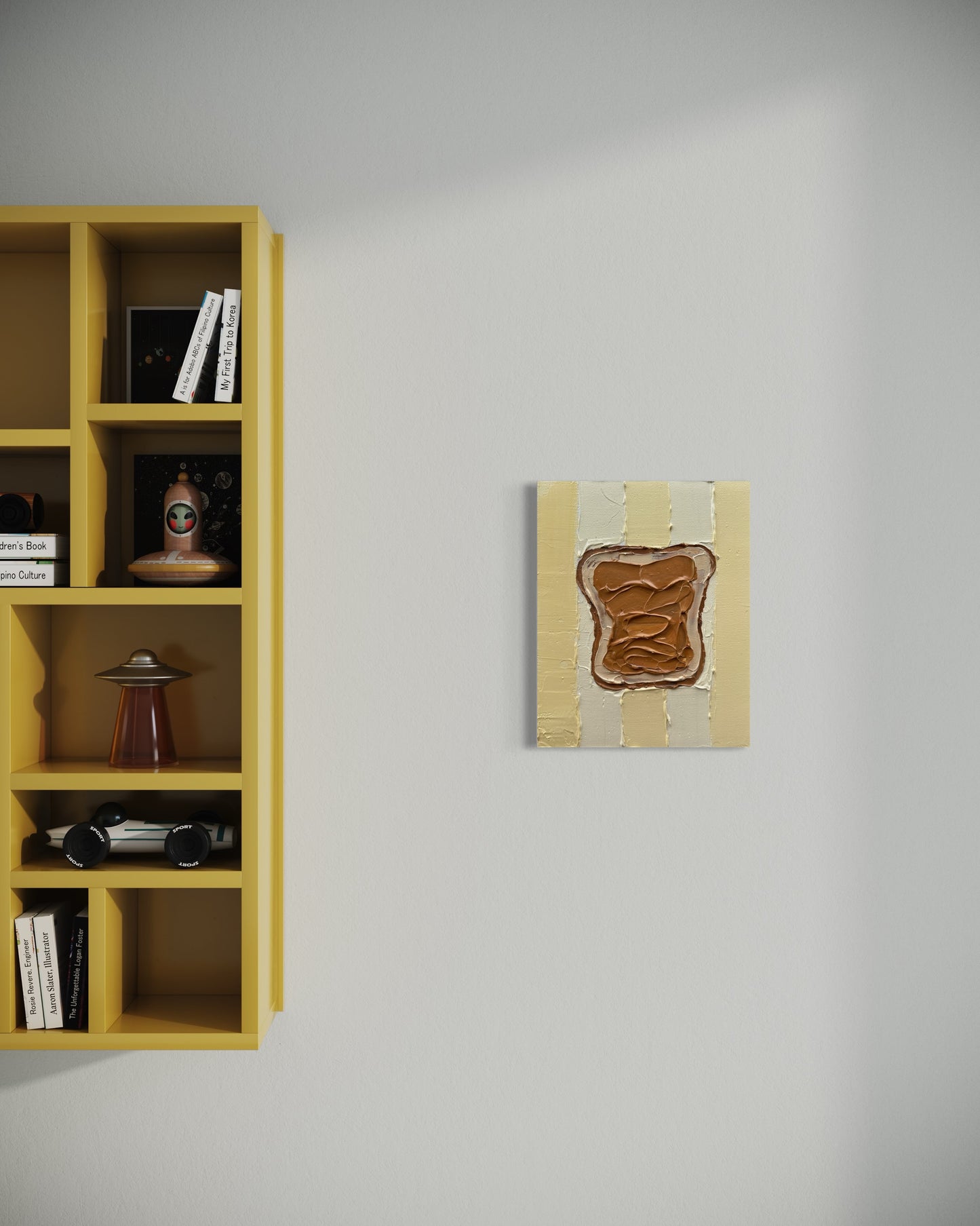 PEANUT BUTTER TOAST 20.4x25.4 cm acrylic on canvas original painting
