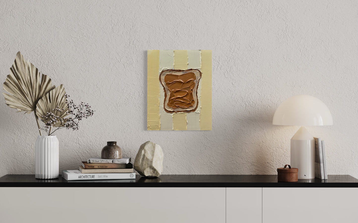 PEANUT BUTTER TOAST 20.4x25.4 cm acrylic on canvas original painting