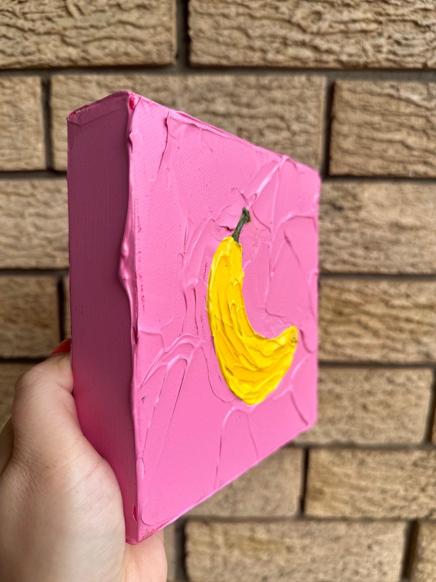 BANANA MINI 15x15 cm acrylic on canvas original painting