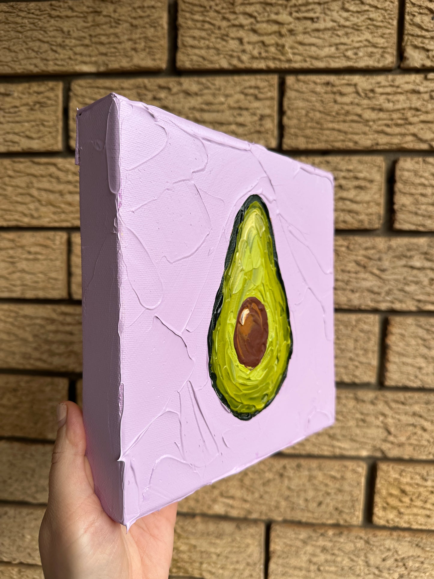 AVOCADO 2 20x20 cm acrylic on canvas original painting
