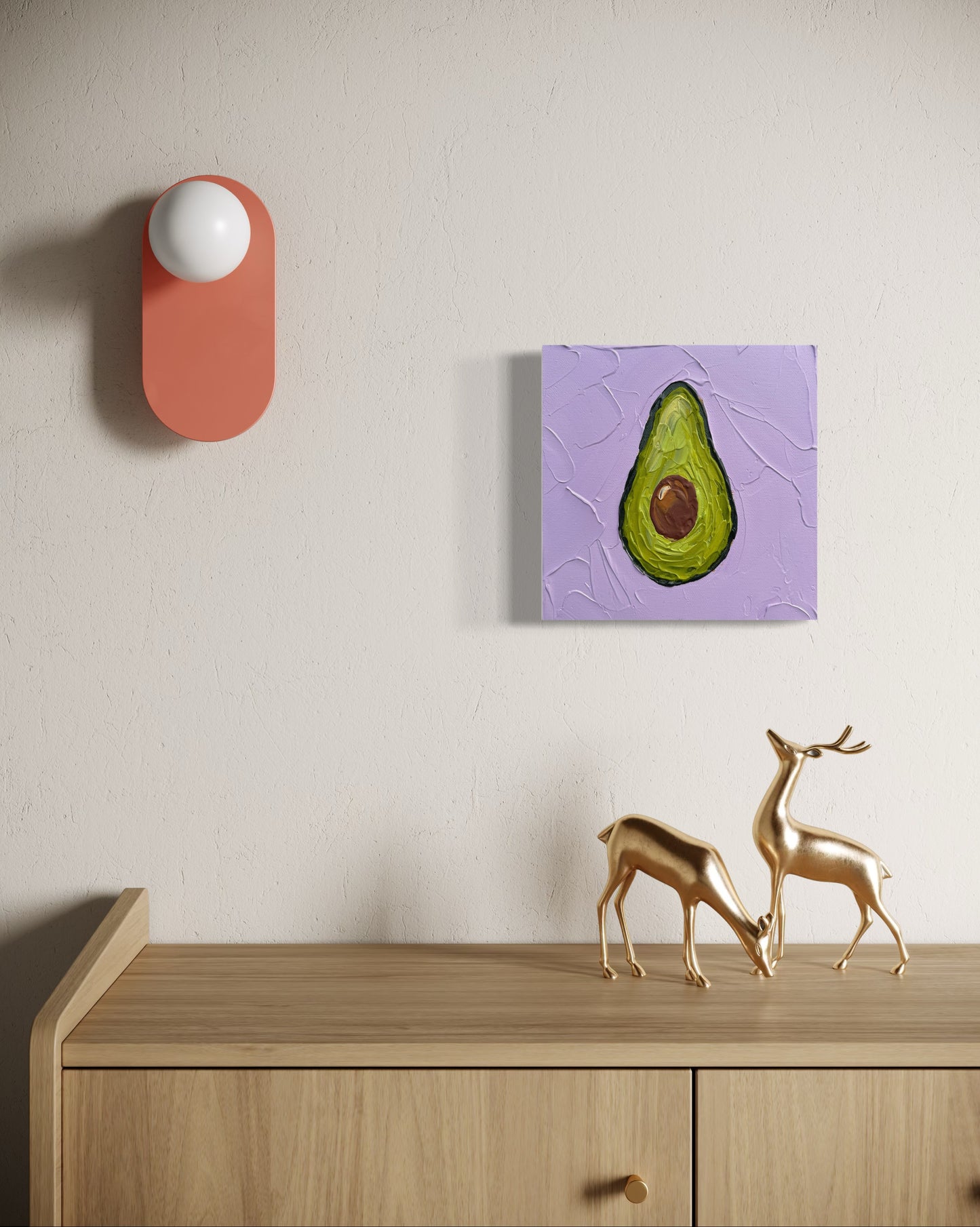 AVOCADO 2 20x20 cm acrylic on canvas original painting