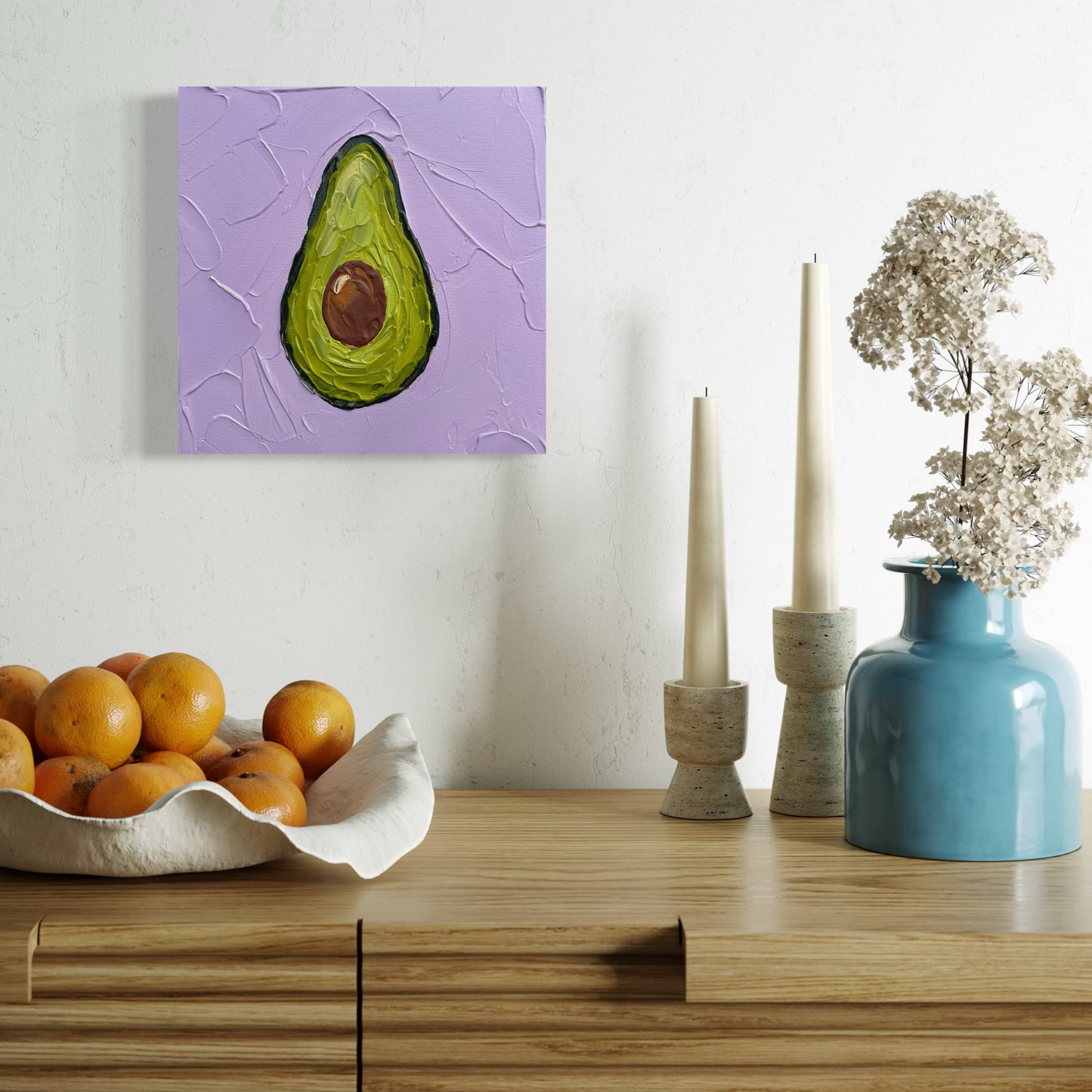 AVOCADO 2 20x20 cm acrylic on canvas original painting