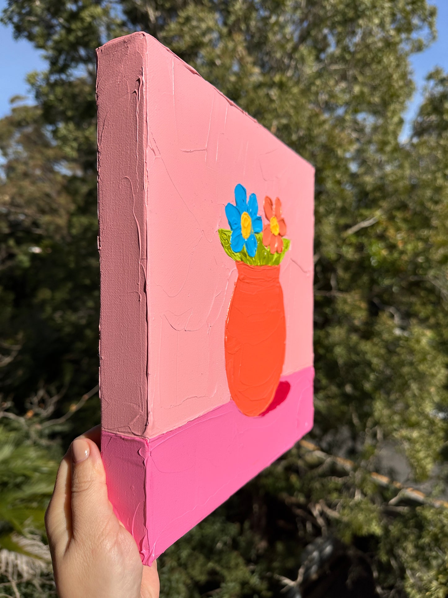 NANA'S FLOWERS 30.5x30.5 cm acrylic on canvas original painting