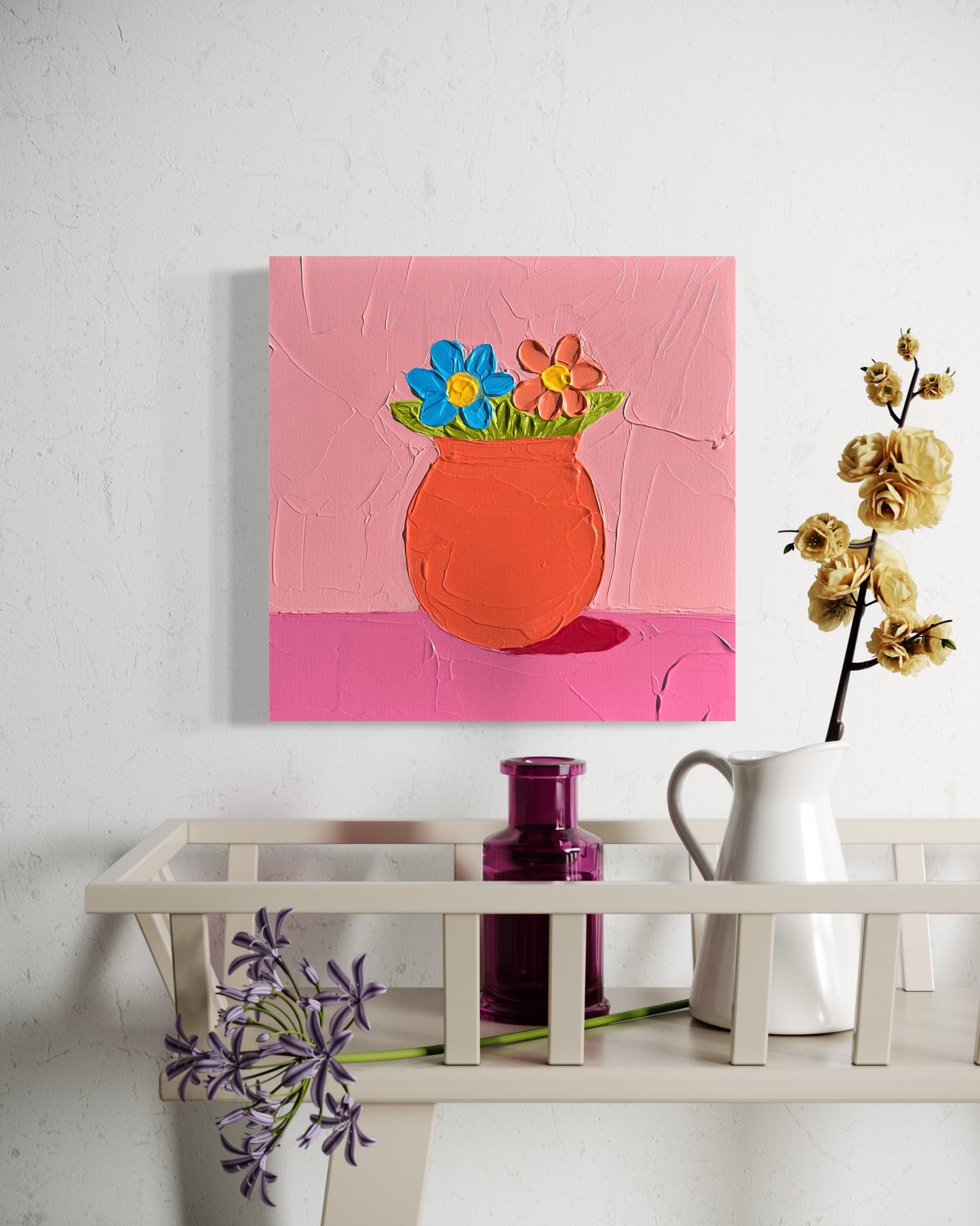 NANA'S FLOWERS 30.5x30.5 cm acrylic on canvas original painting