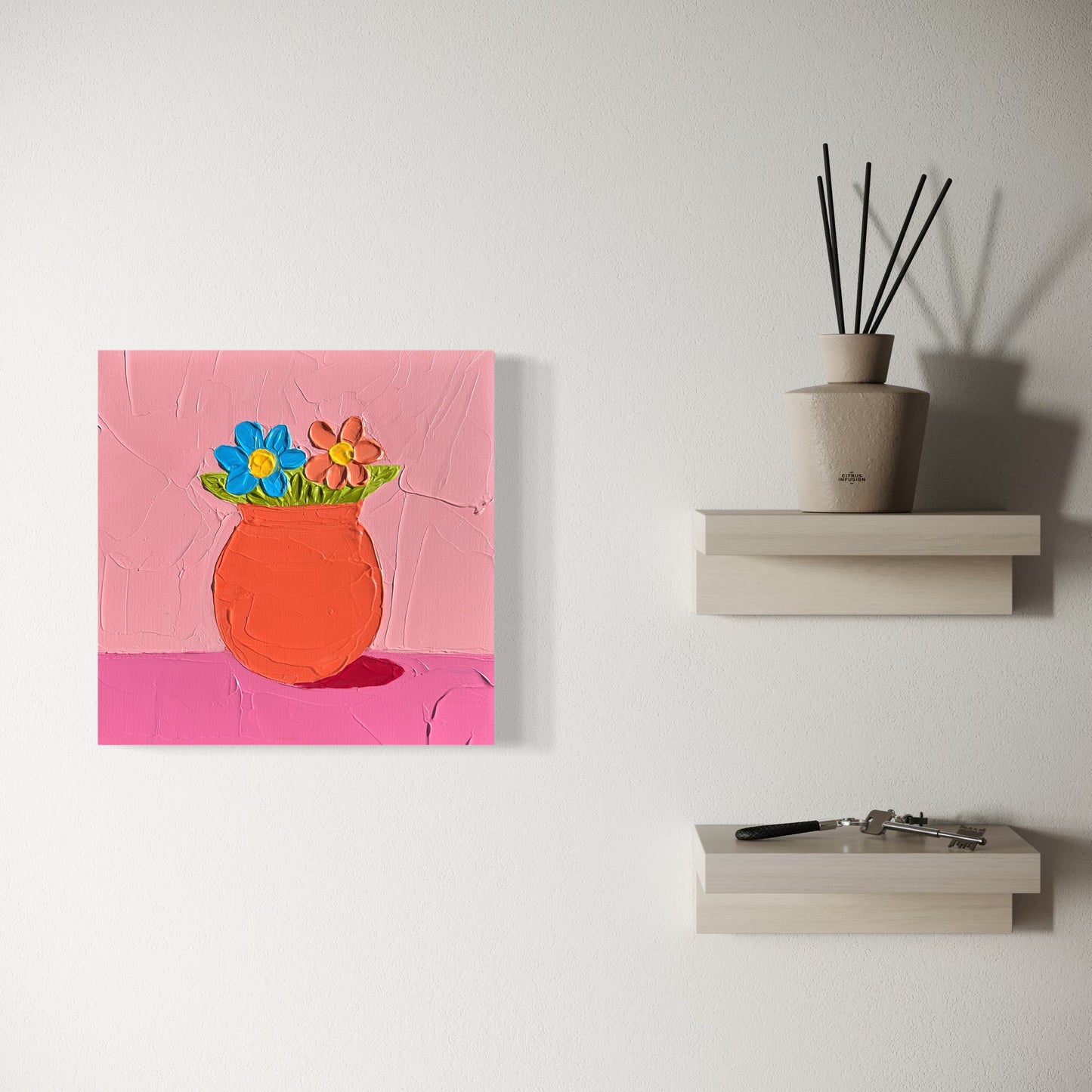 NANA'S FLOWERS 30.5x30.5 cm acrylic on canvas original painting