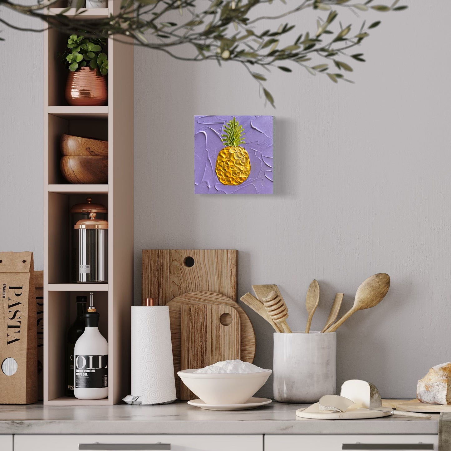 PINEAPPLE 2 15x15 cm acrylic on canvas original painting