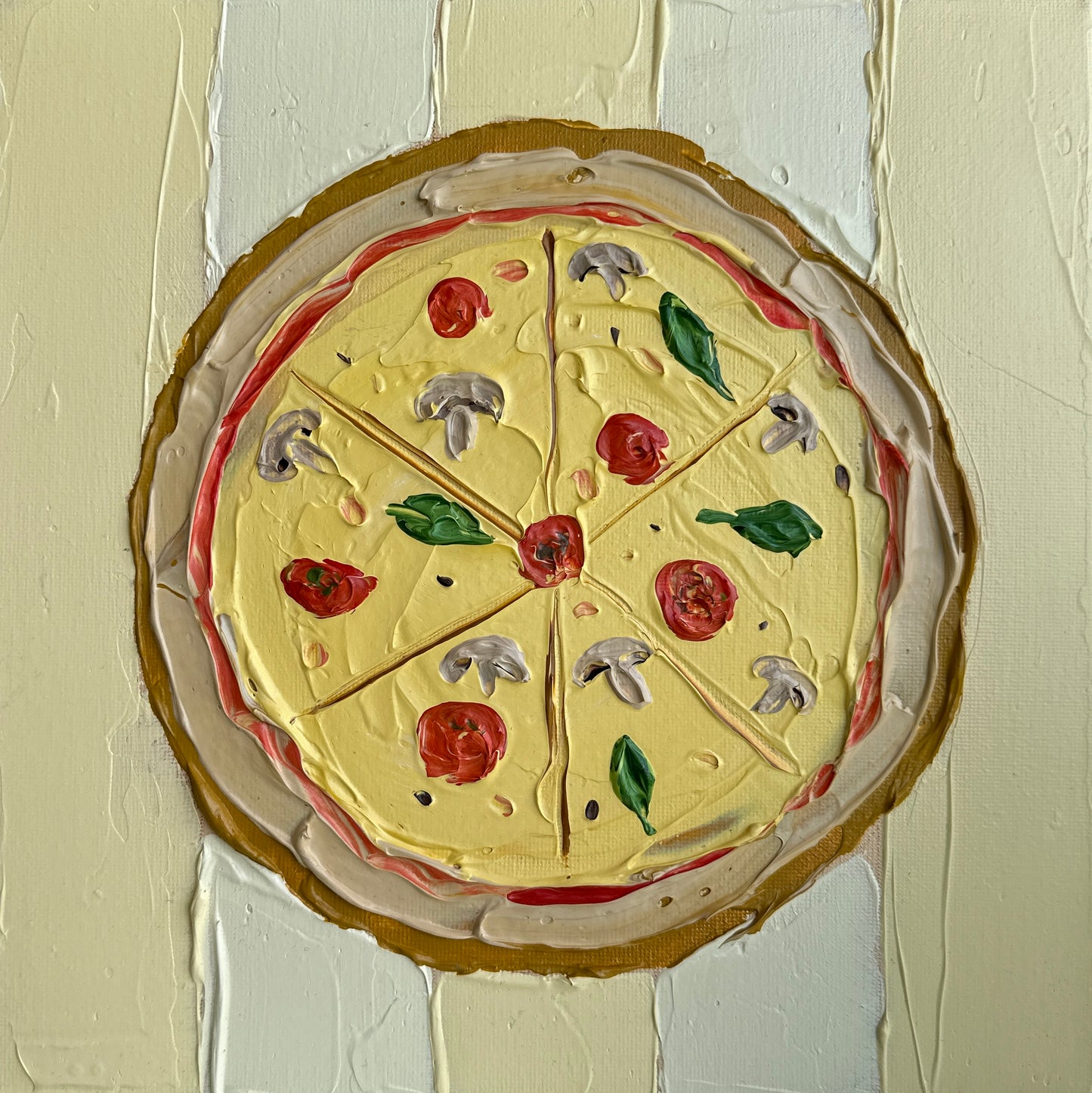 PIZZA TIME 30.5x30.5 cm acrylic on canvas original painting