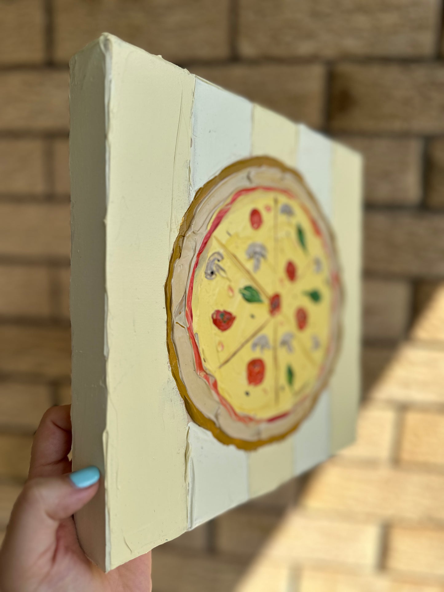 PIZZA TIME 30.5x30.5 cm acrylic on canvas original painting