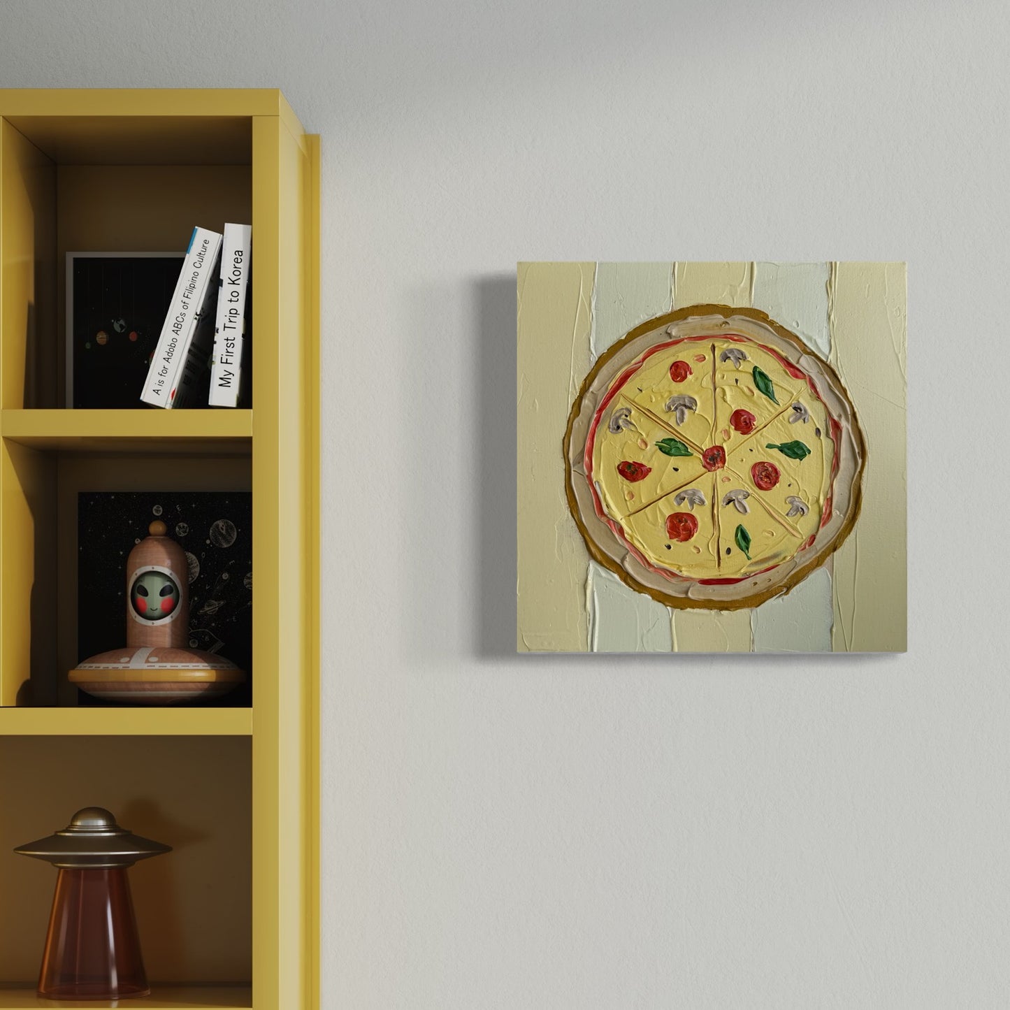PIZZA TIME 30.5x30.5 cm acrylic on canvas original painting
