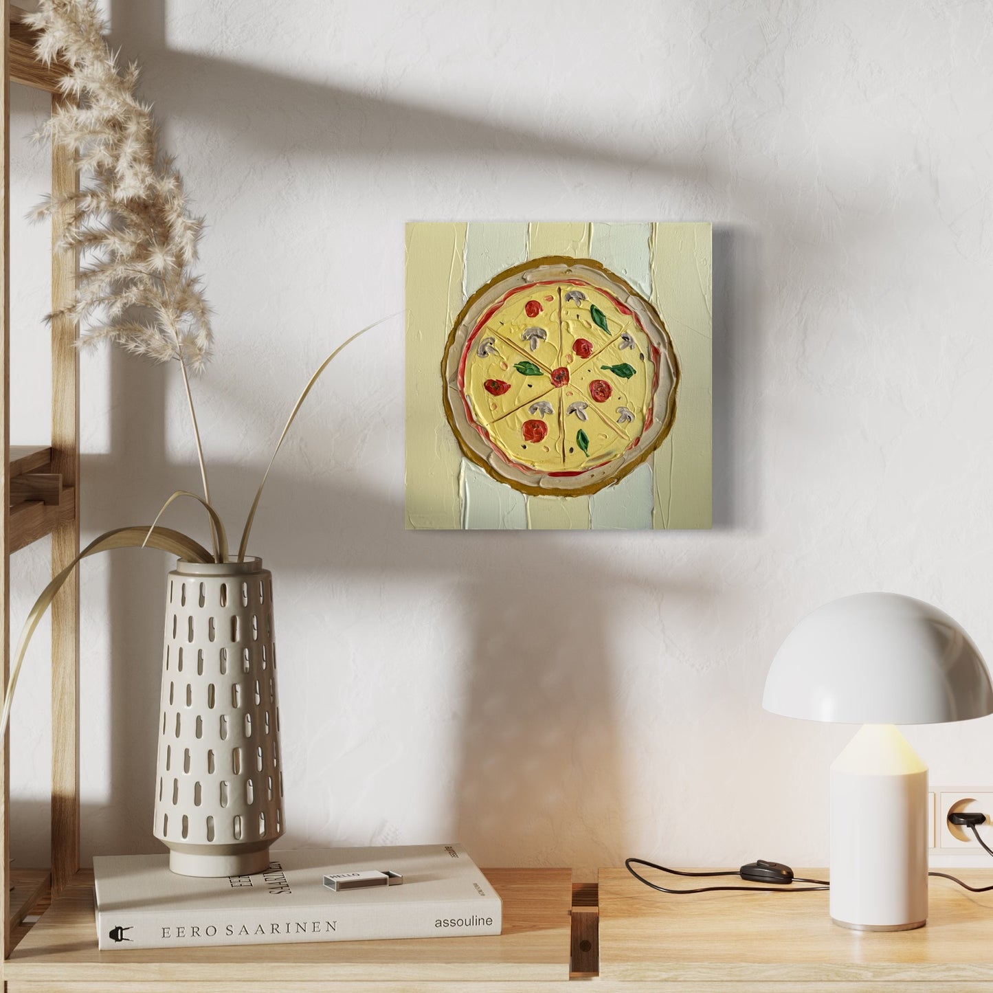 PIZZA TIME 30.5x30.5 cm acrylic on canvas original painting