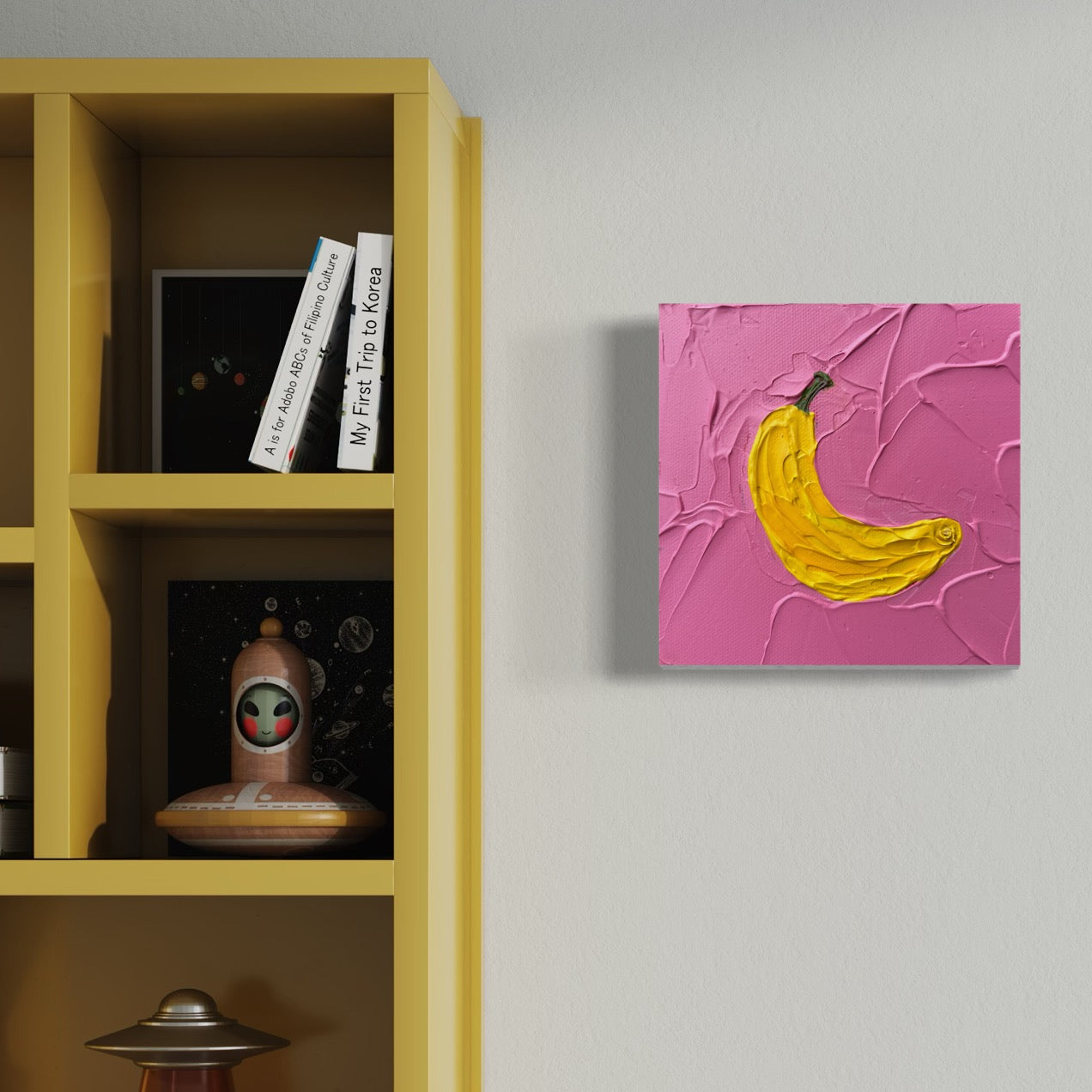 BANANA MINI 15x15 cm acrylic on canvas original painting