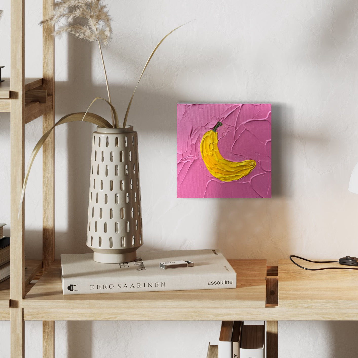 BANANA MINI 15x15 cm acrylic on canvas original painting