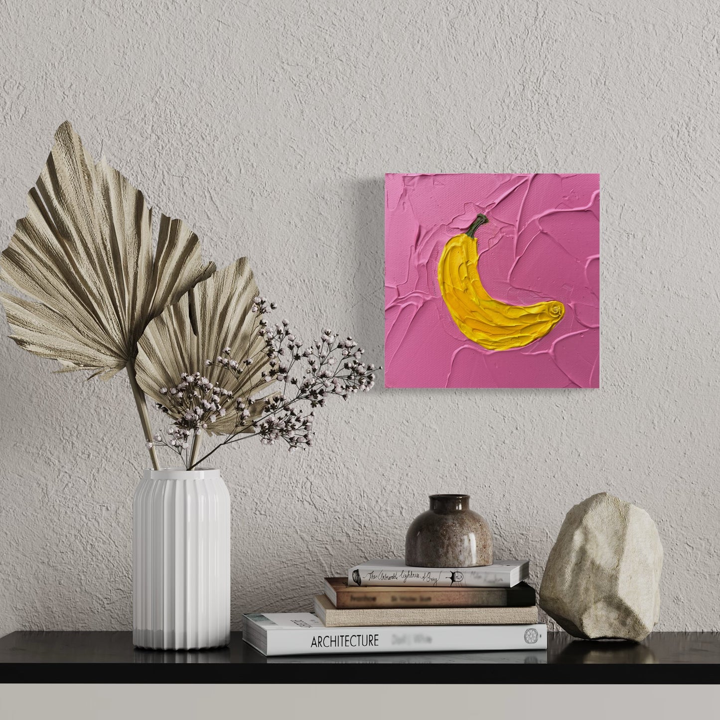 BANANA MINI 15x15 cm acrylic on canvas original painting
