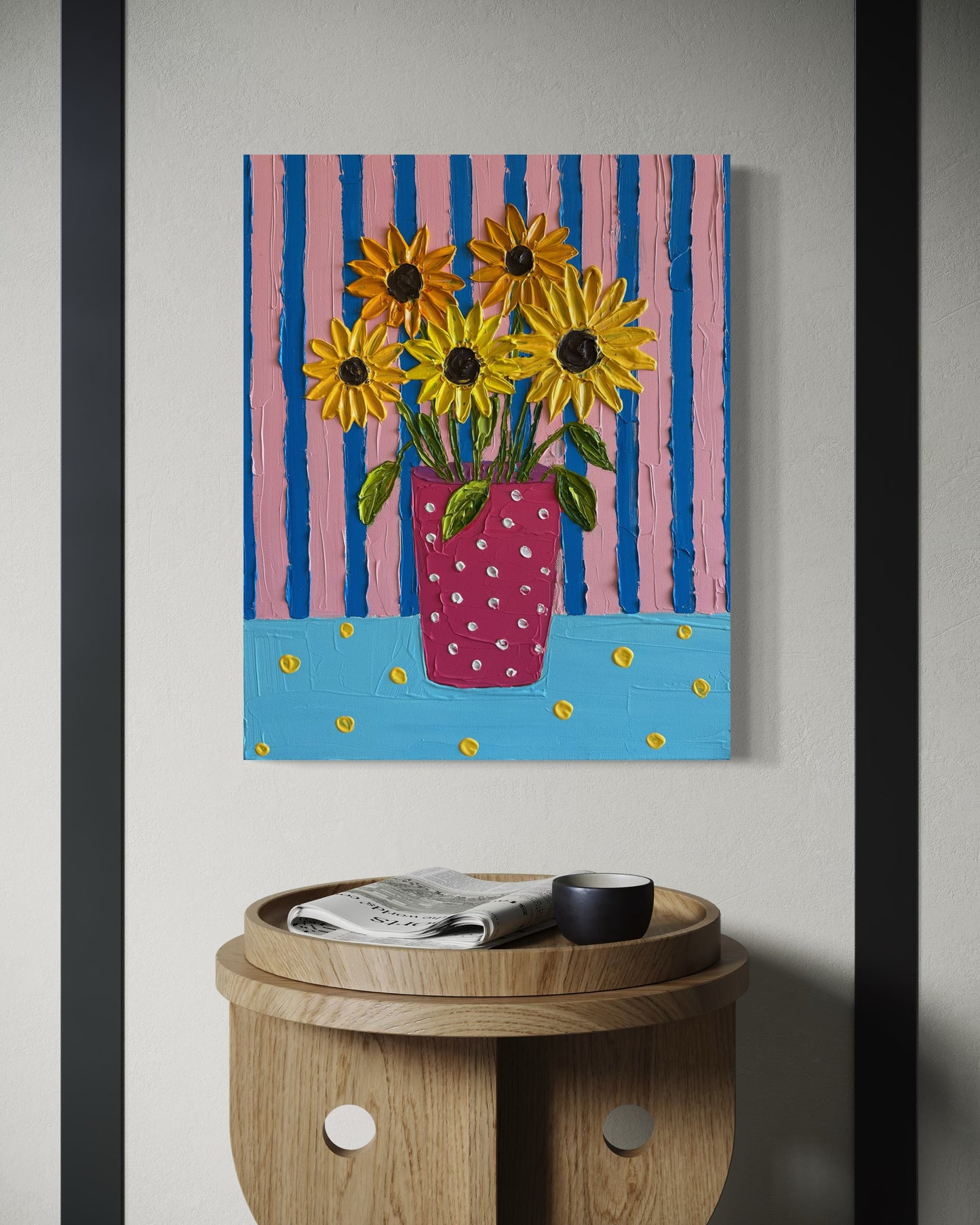 MATISSE INSPIRED SUNFLOWERS 41x51 cm acrylic on canvas original painting