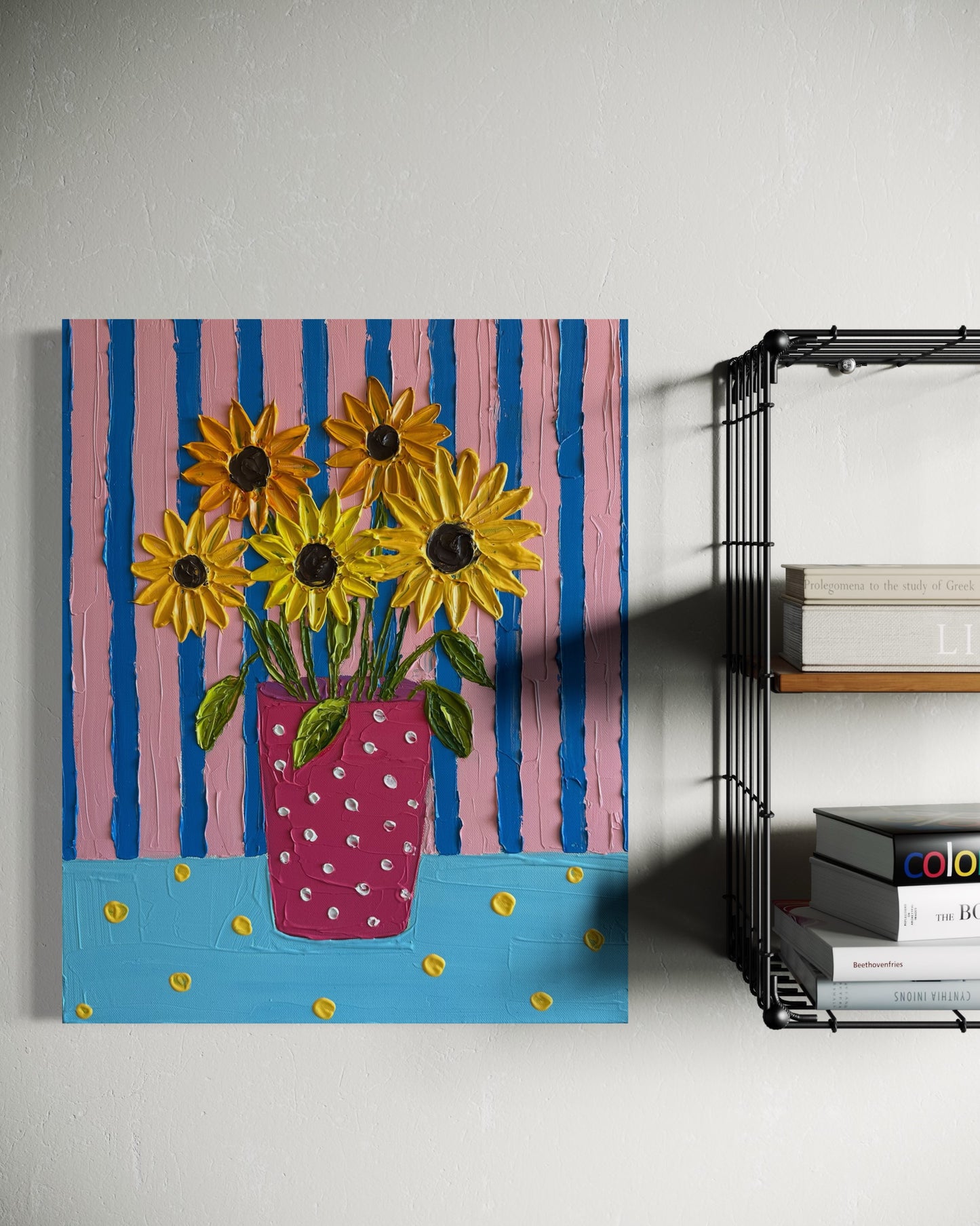 MATISSE INSPIRED SUNFLOWERS 41x51 cm acrylic on canvas original painting