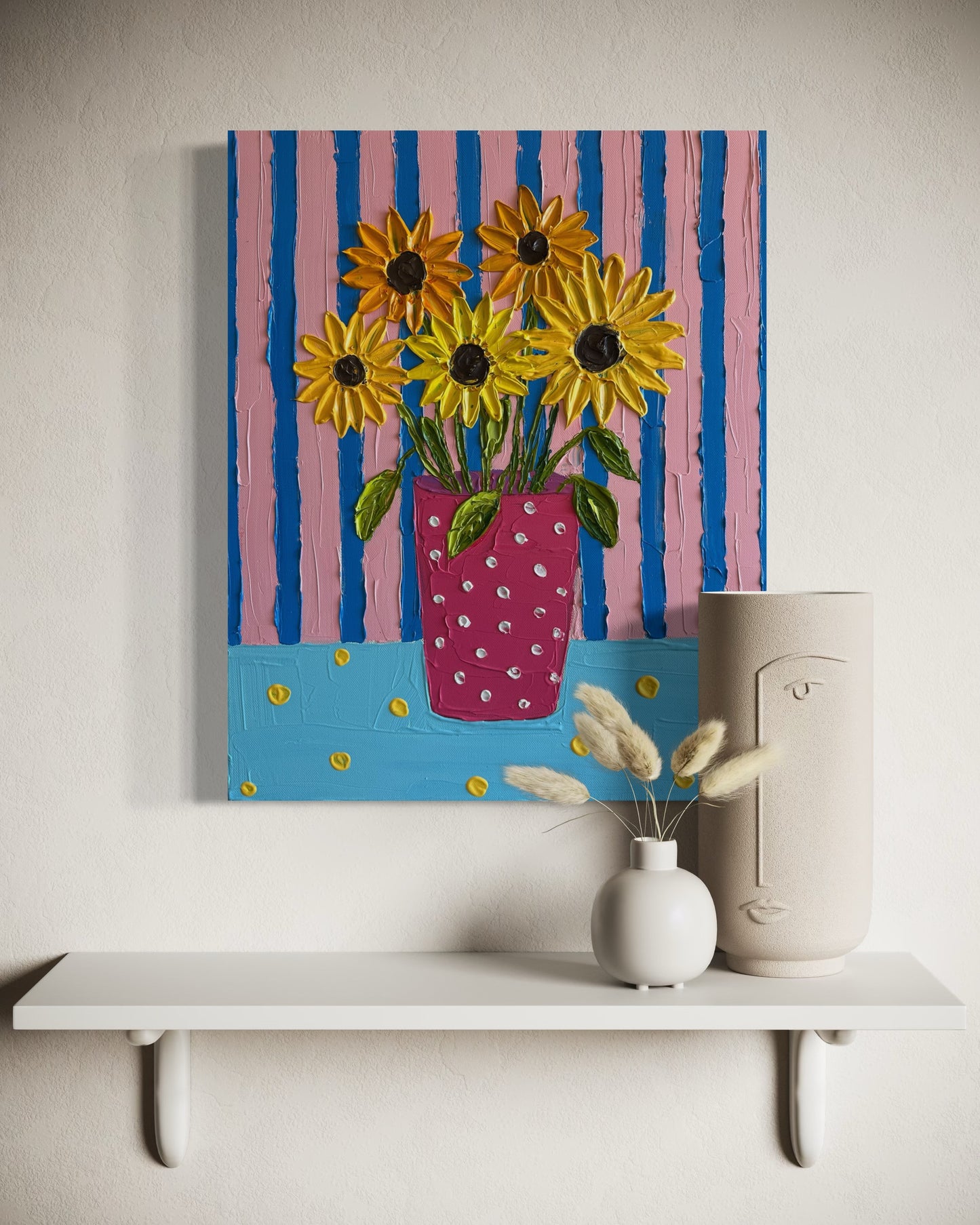 MATISSE INSPIRED SUNFLOWERS 41x51 cm acrylic on canvas original painting