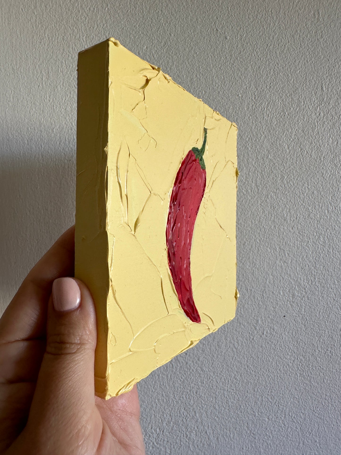 CHILI 15x15 cm acrylic on wood original painting