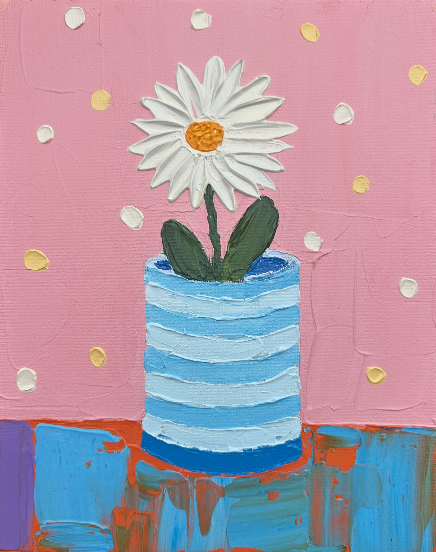 FLOWER IN A VASE 20x25.4 cm acrylic on canvas original painting