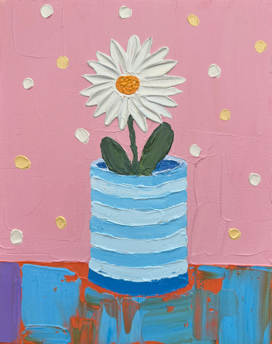 FLOWER IN A VASE 20x25.4 cm acrylic on canvas original painting